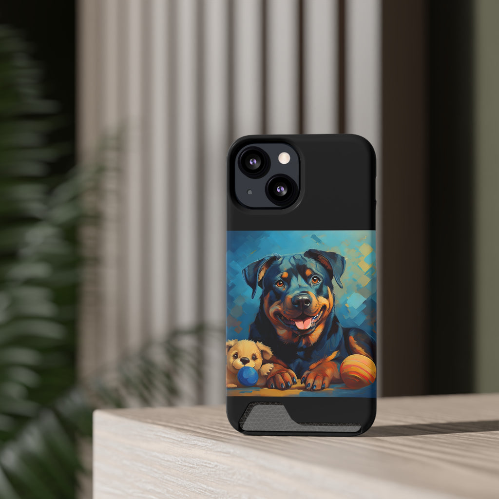 Rottweiler Phone Case with Card Holder