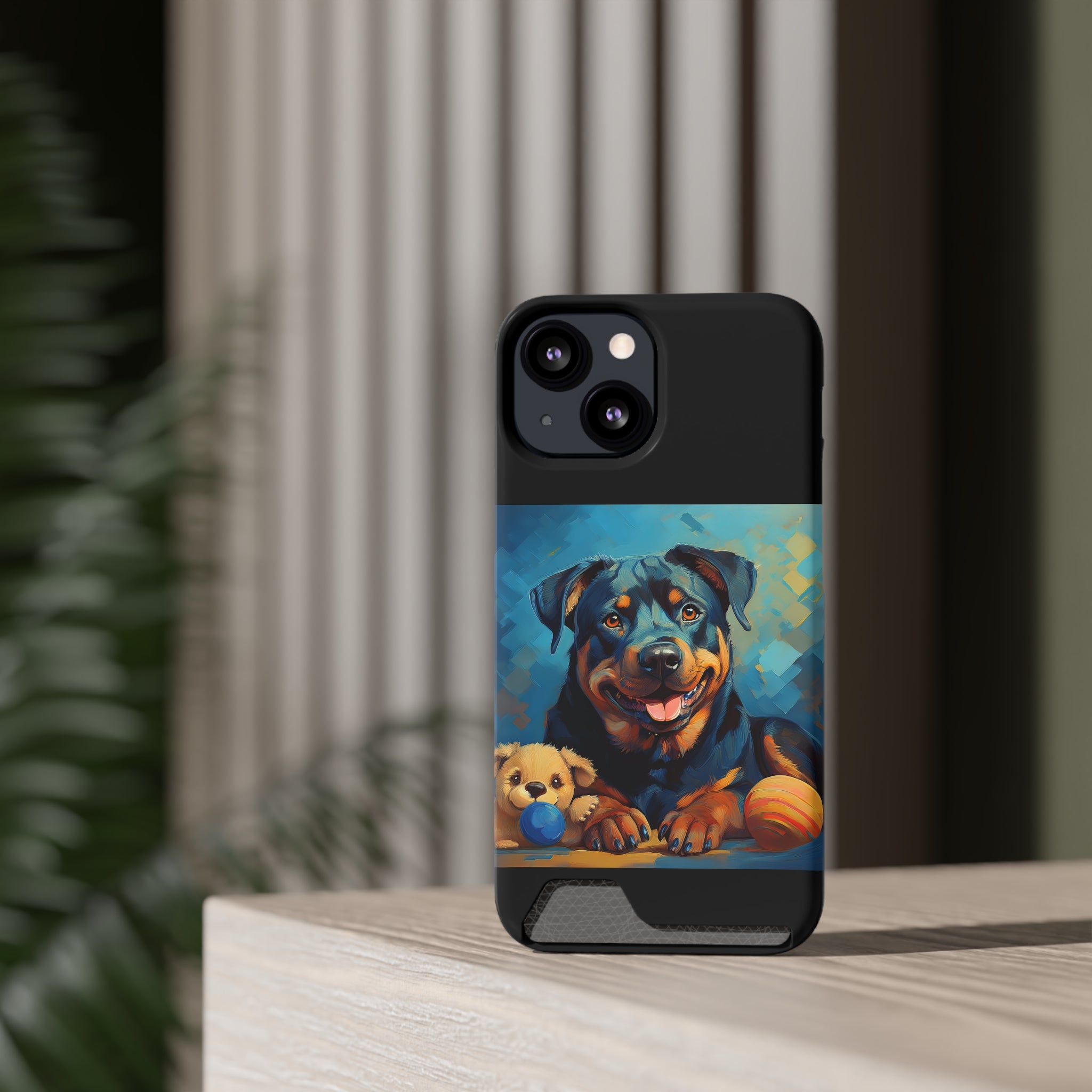 Rottweiler Phone Case with Card Holder