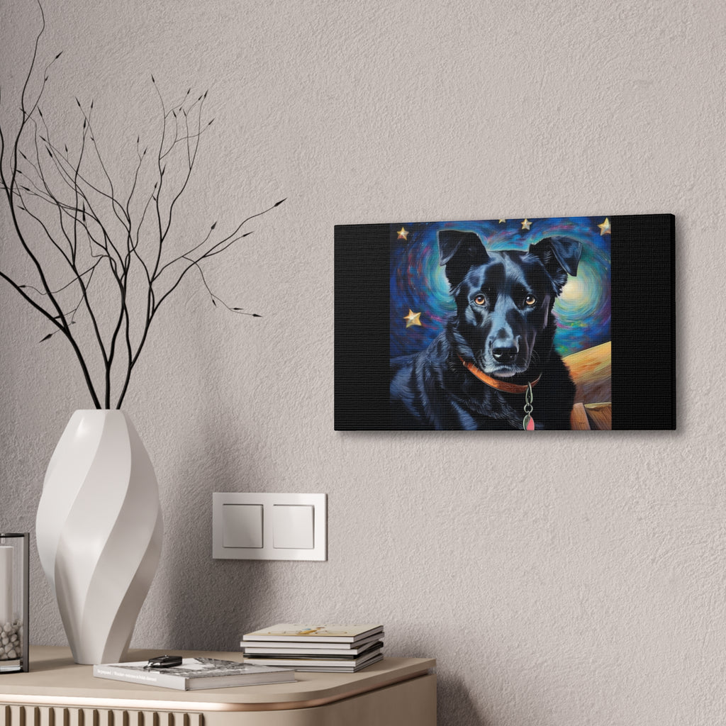 Black Shepherd Lab Stary Night Cavas Painting