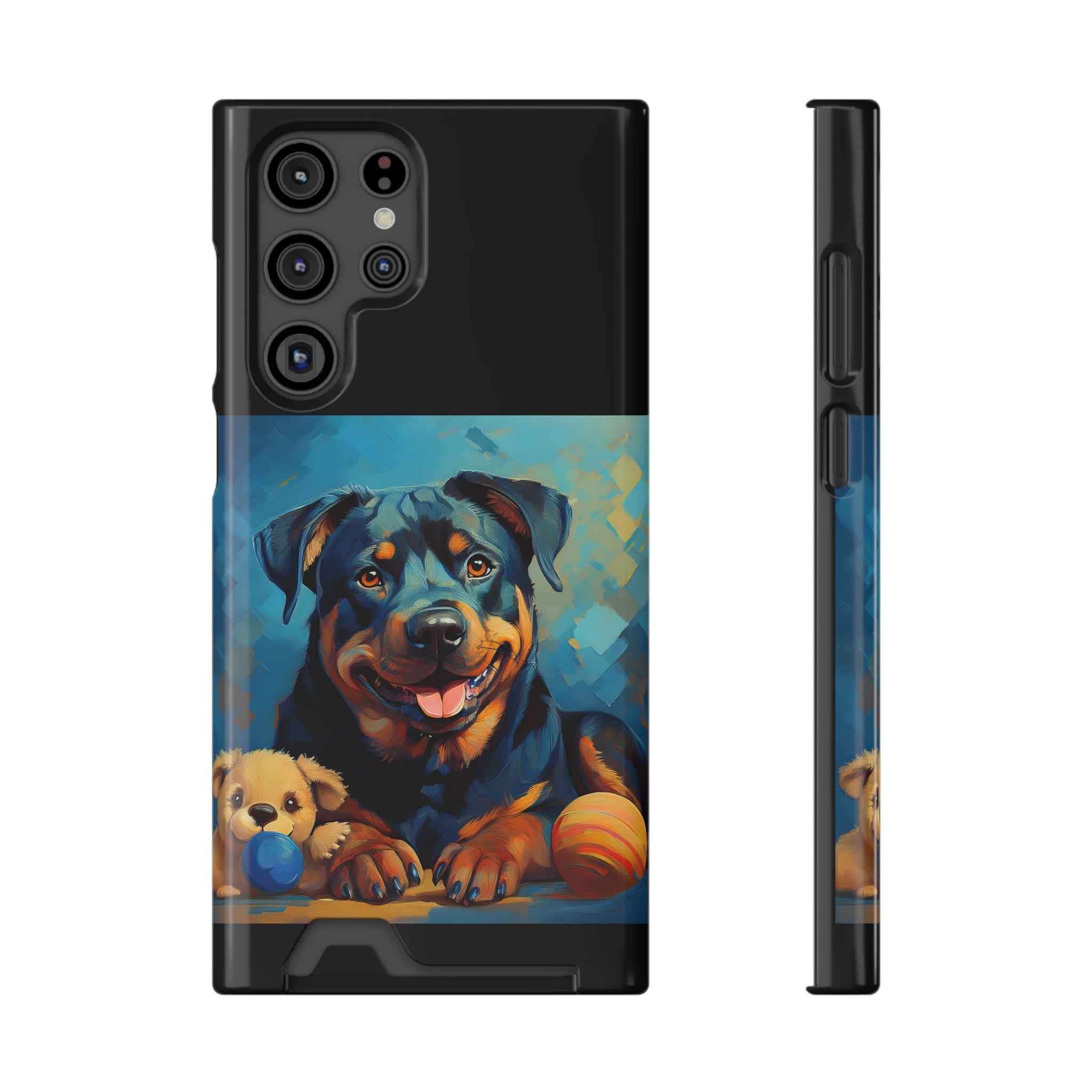 Rottweiler Phone Case with Card Holder