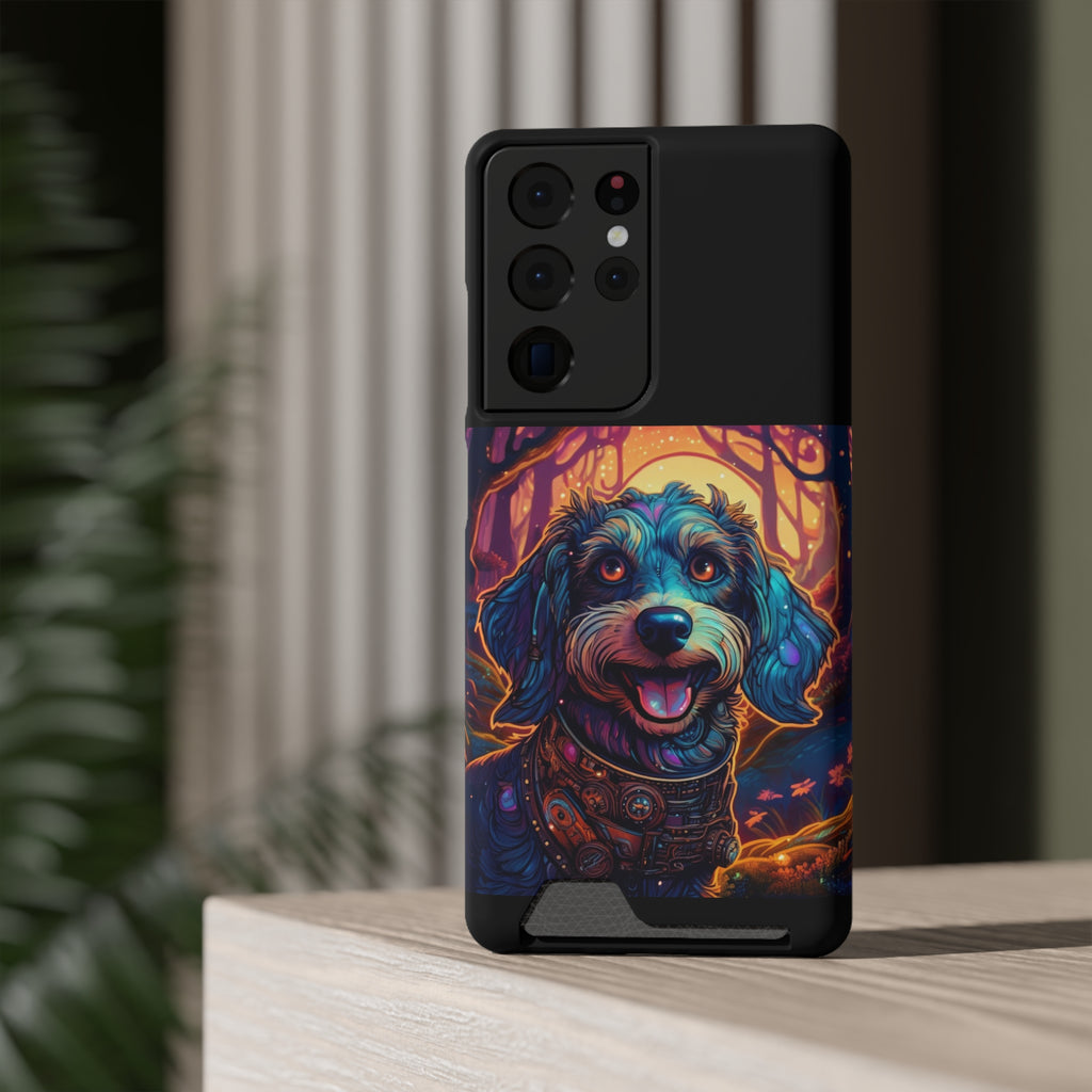 Dachshund Steampunk Phone Case with Card Holder