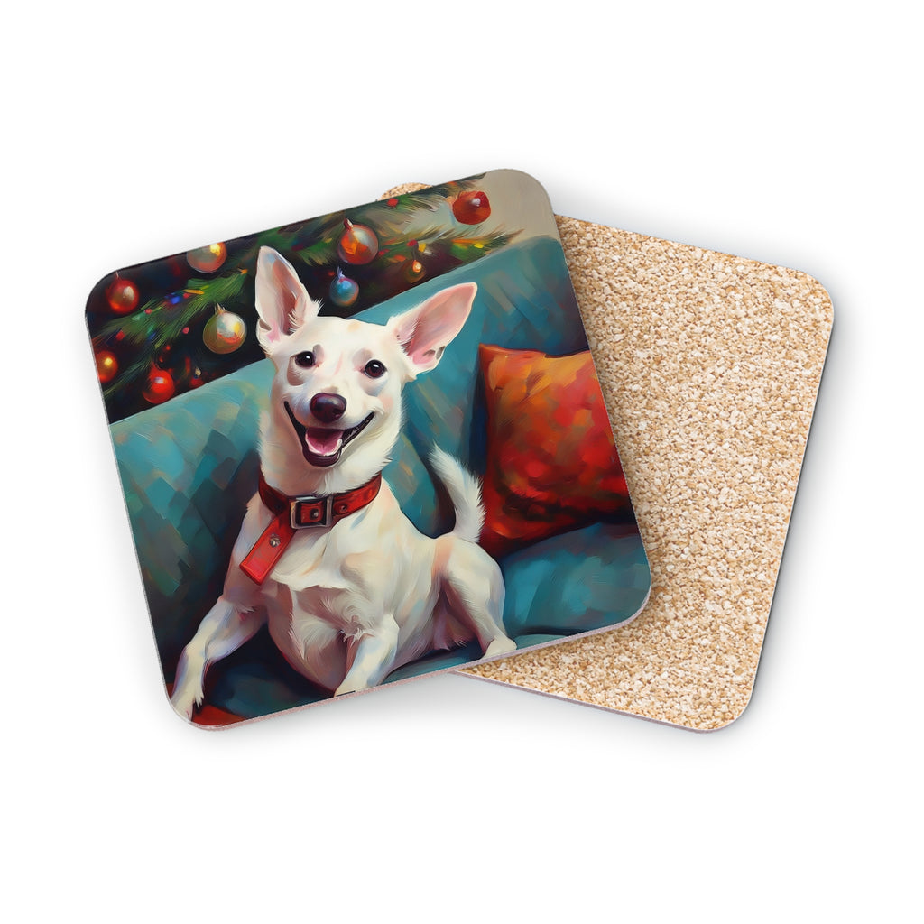 White Corgi Holiday II Coasters