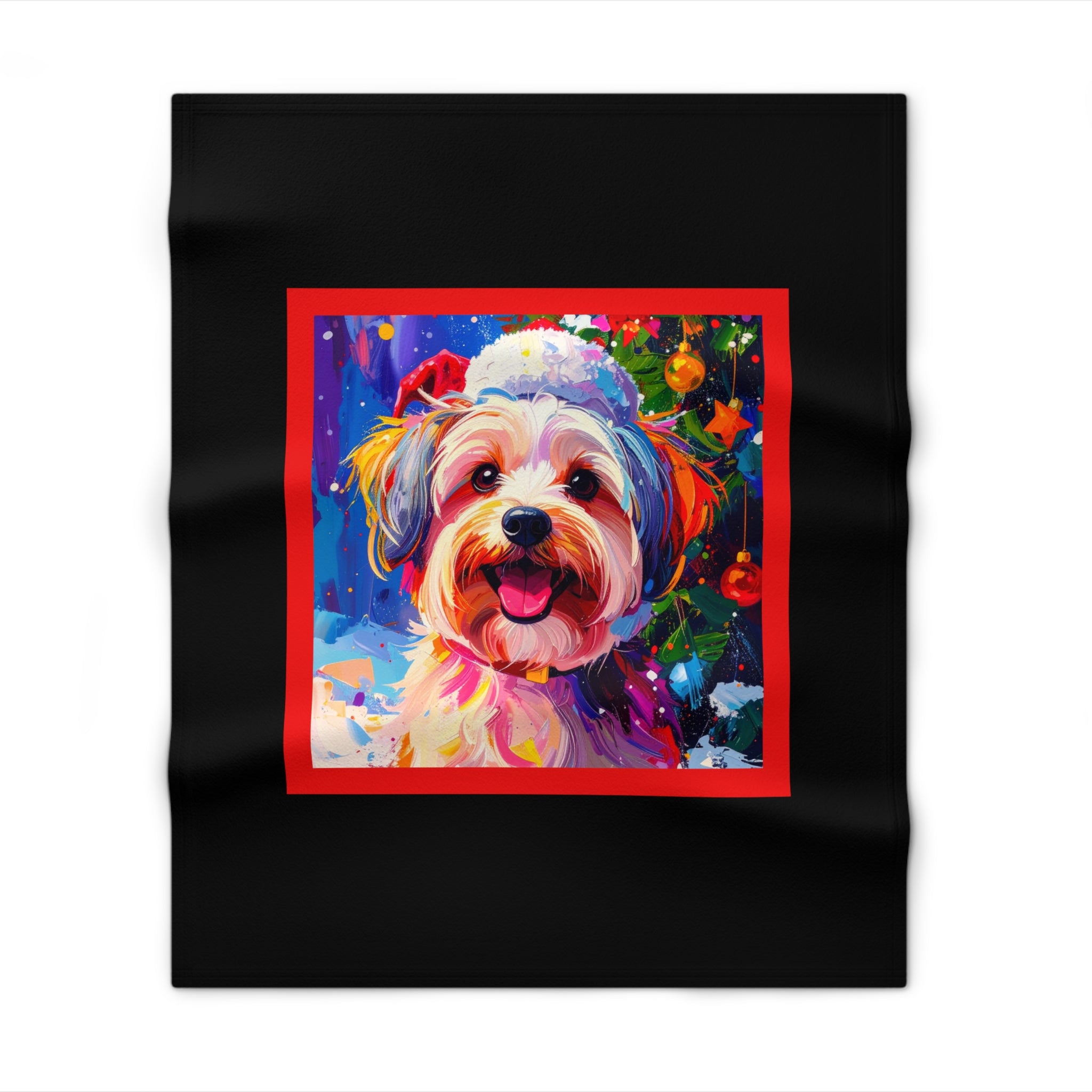 Yorkie Holiday II Throw Blanket