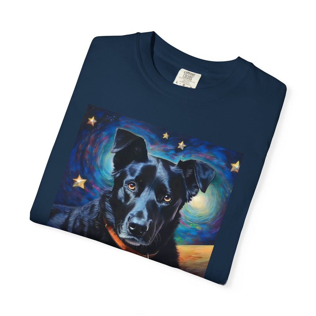Black Shepherd Lab Stary Night Unisex Garment-Dyed T-shirt