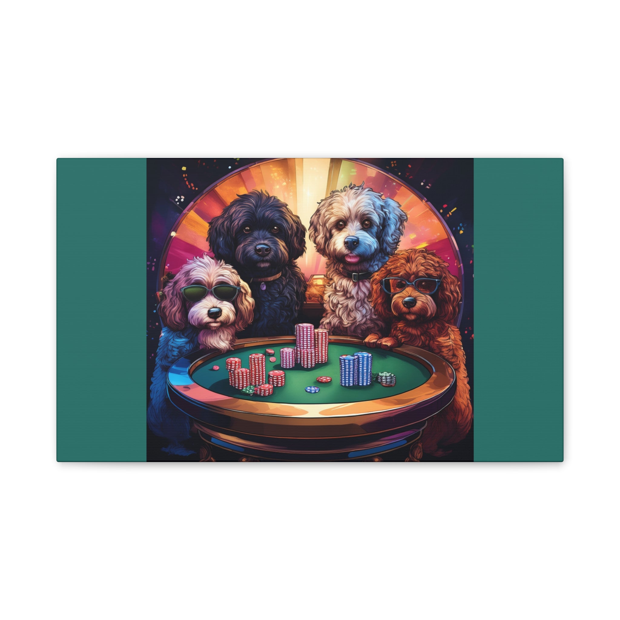 Doodle Poker Game Canvas Painting