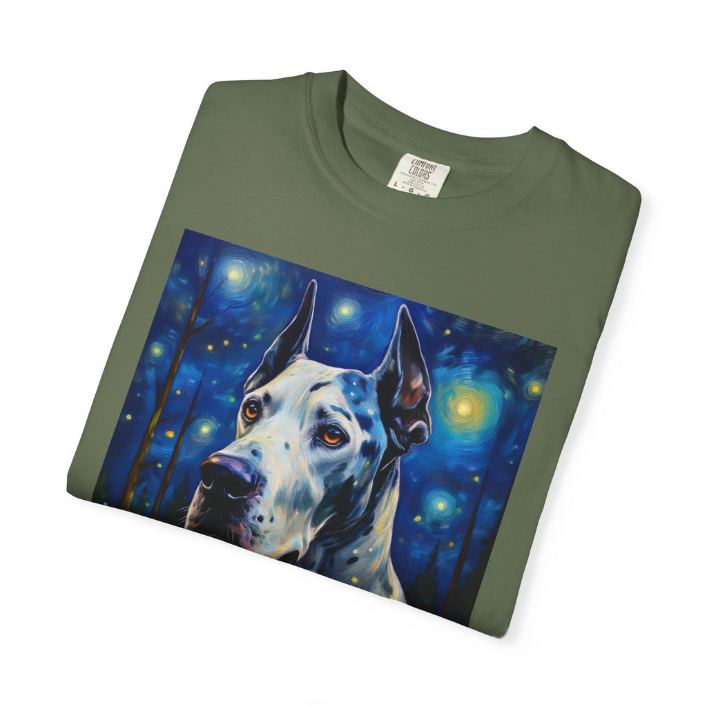 Great Dane Stary Night Unisex Garment-Dyed T-shirt