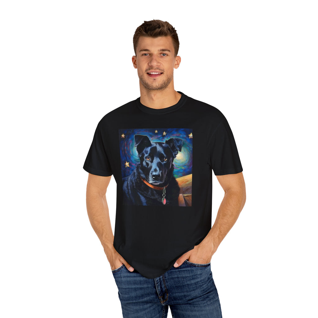 Black Shepherd Lab Stary Night Unisex Garment-Dyed T-shirt