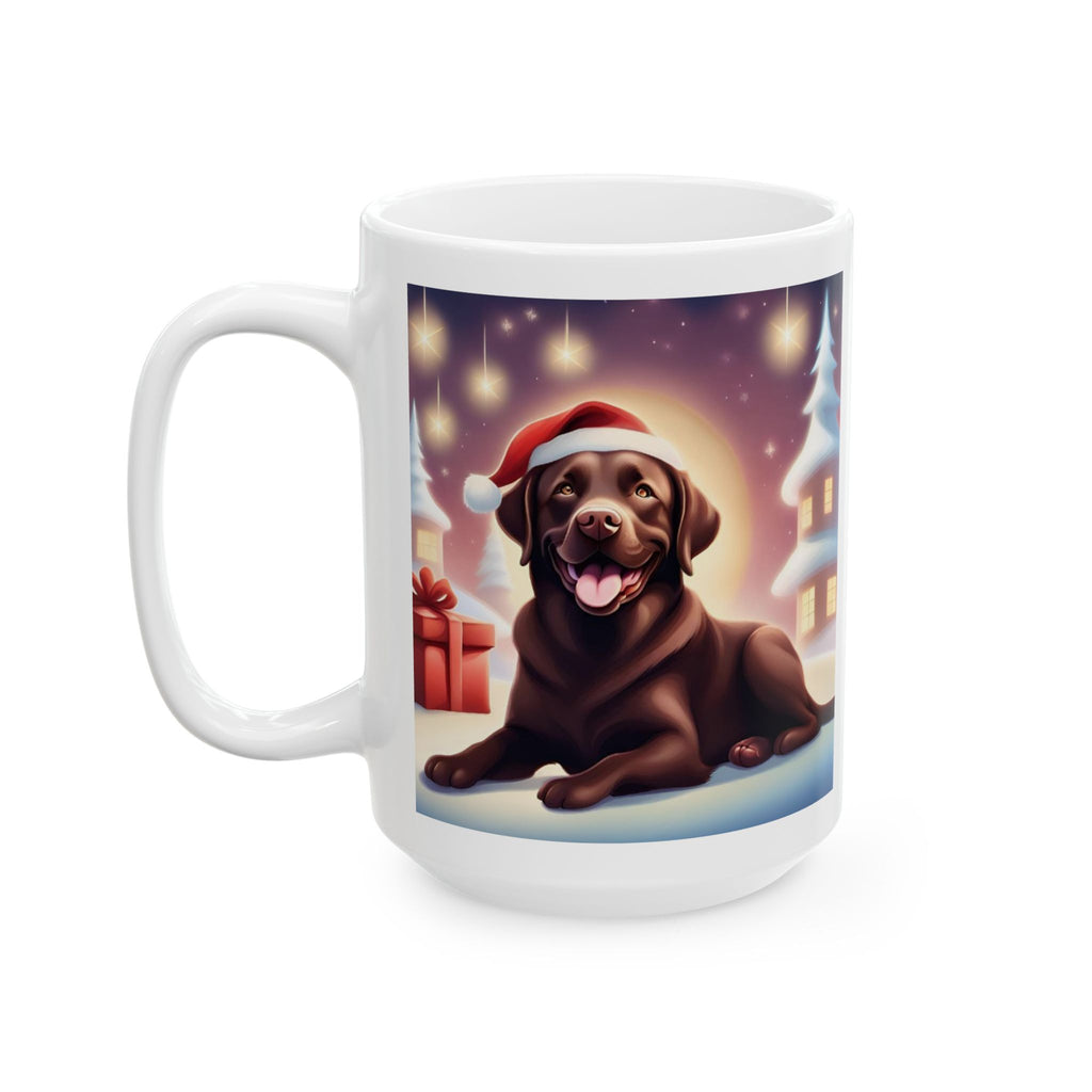Chocolate Lab Holiday Ceramic Mug, (11oz, 15oz)