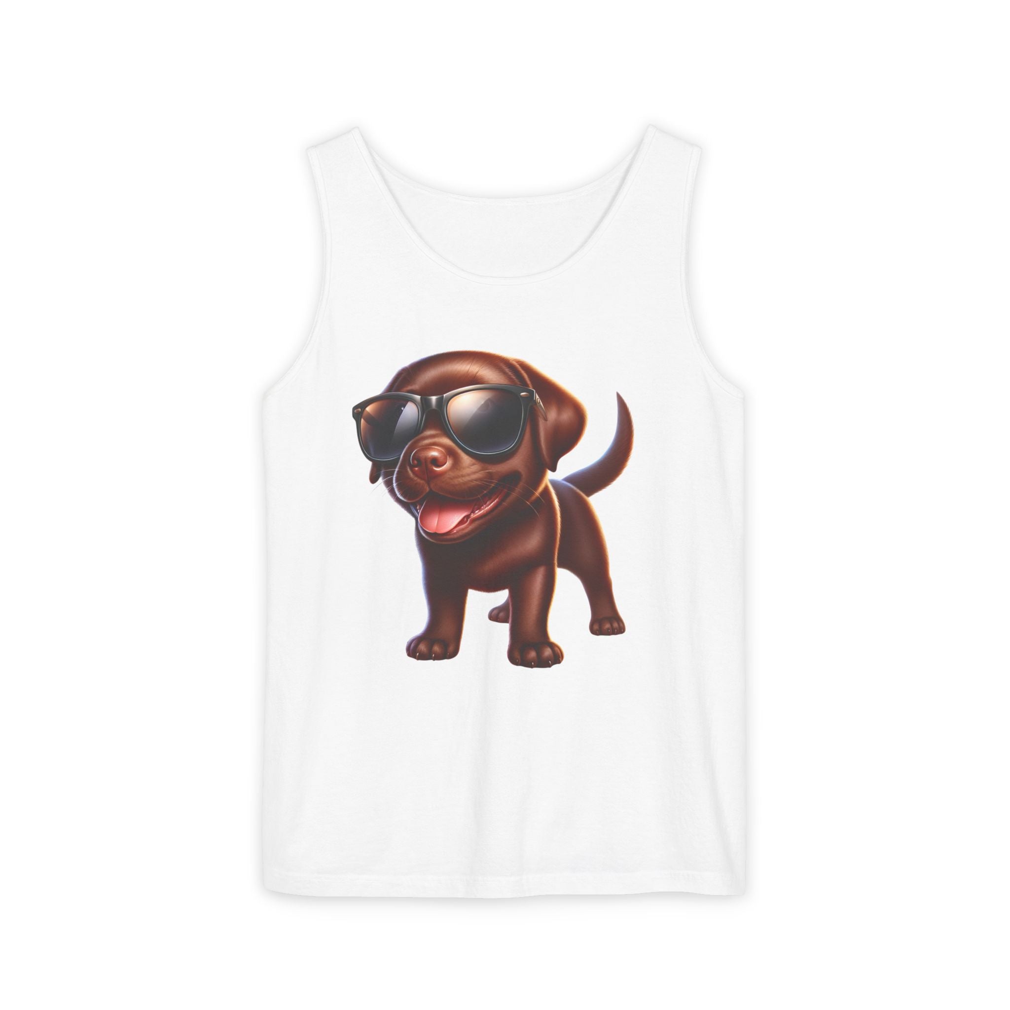 Chocolate Lab w/ sunglasses Unisex Tank Top