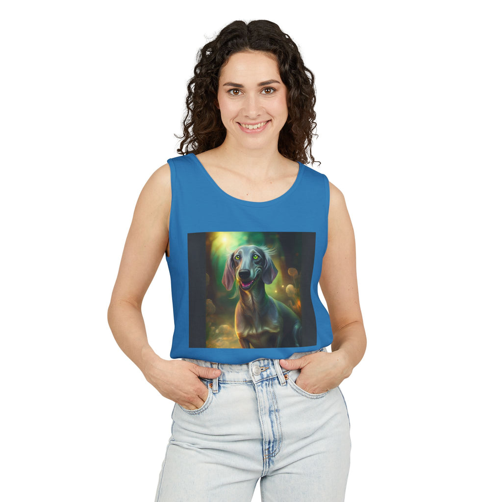 Silver Grey Dachshund Unisex Tank Top