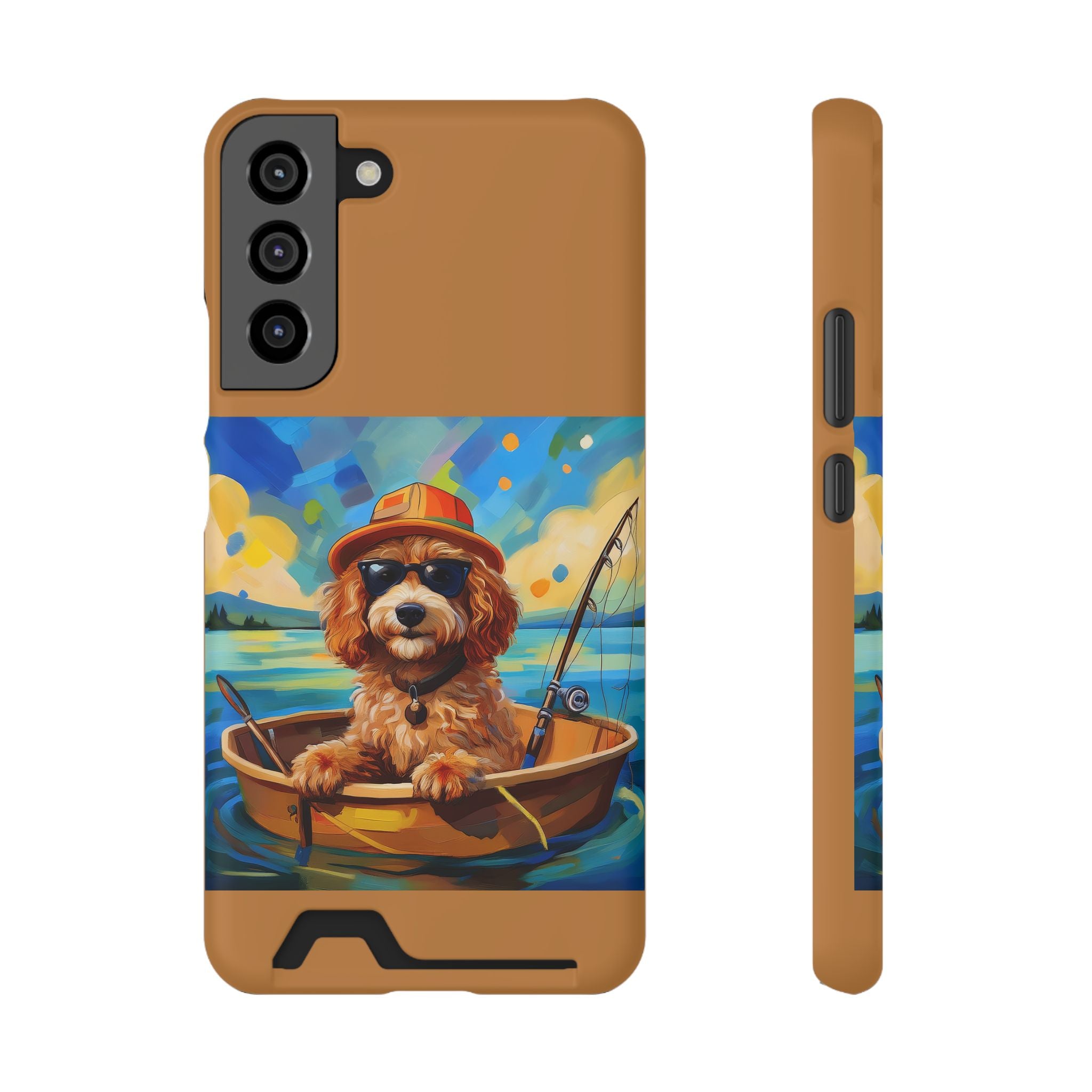 Doodle Fishing Phone Case with Card Holder