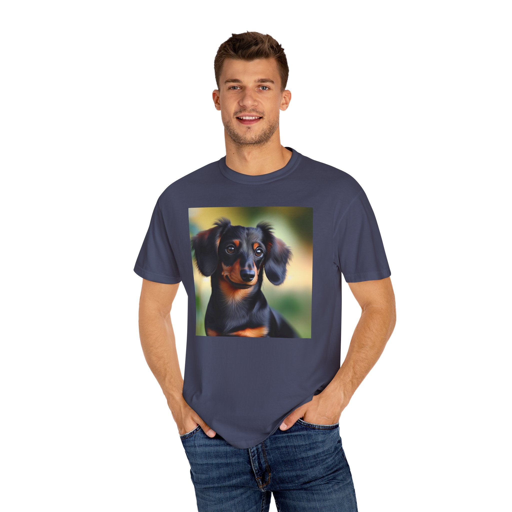 Black/Brown Dachshund Unisex Garment-Dyed T-shirt