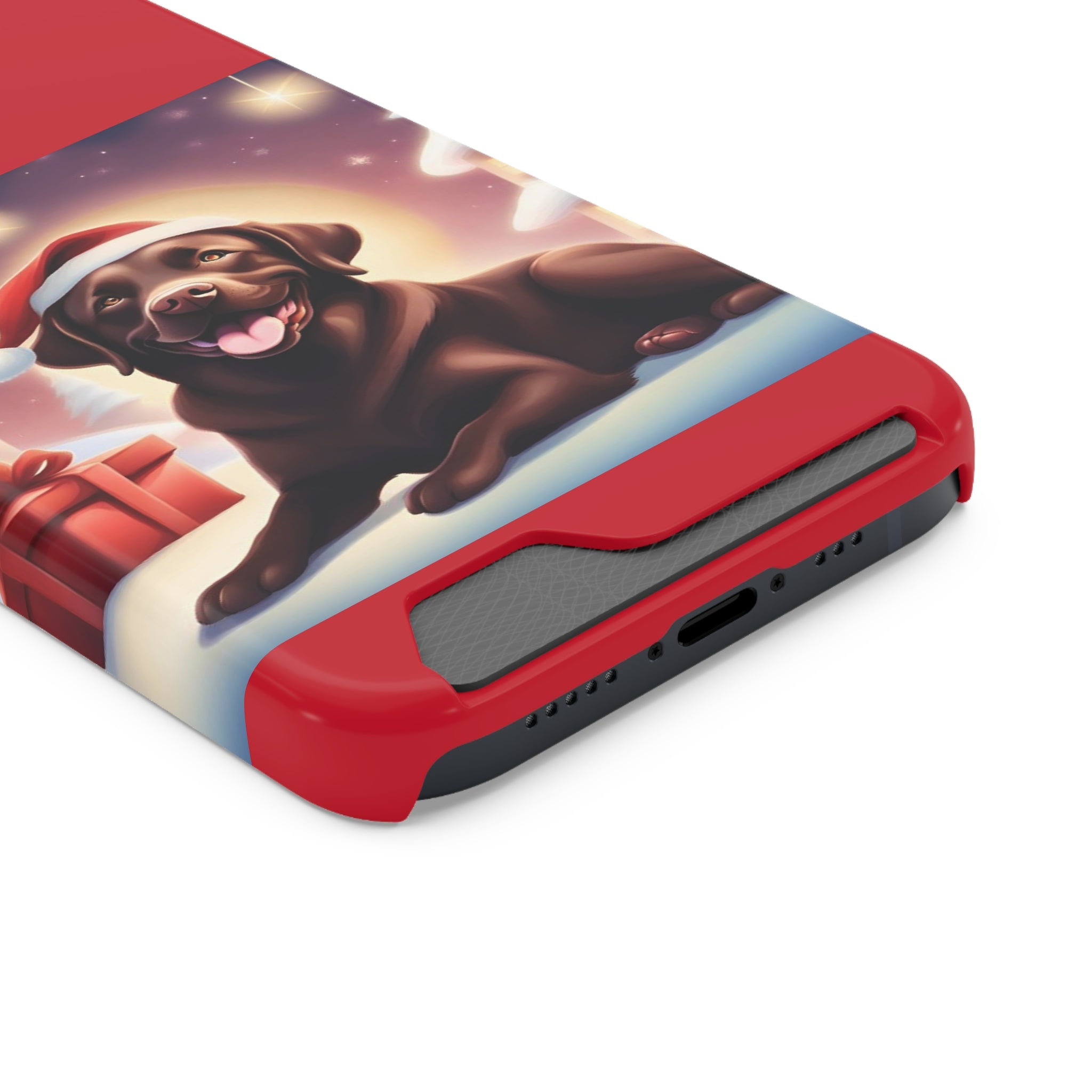 Choclate Lab Holiday Phone Case with Card Holder