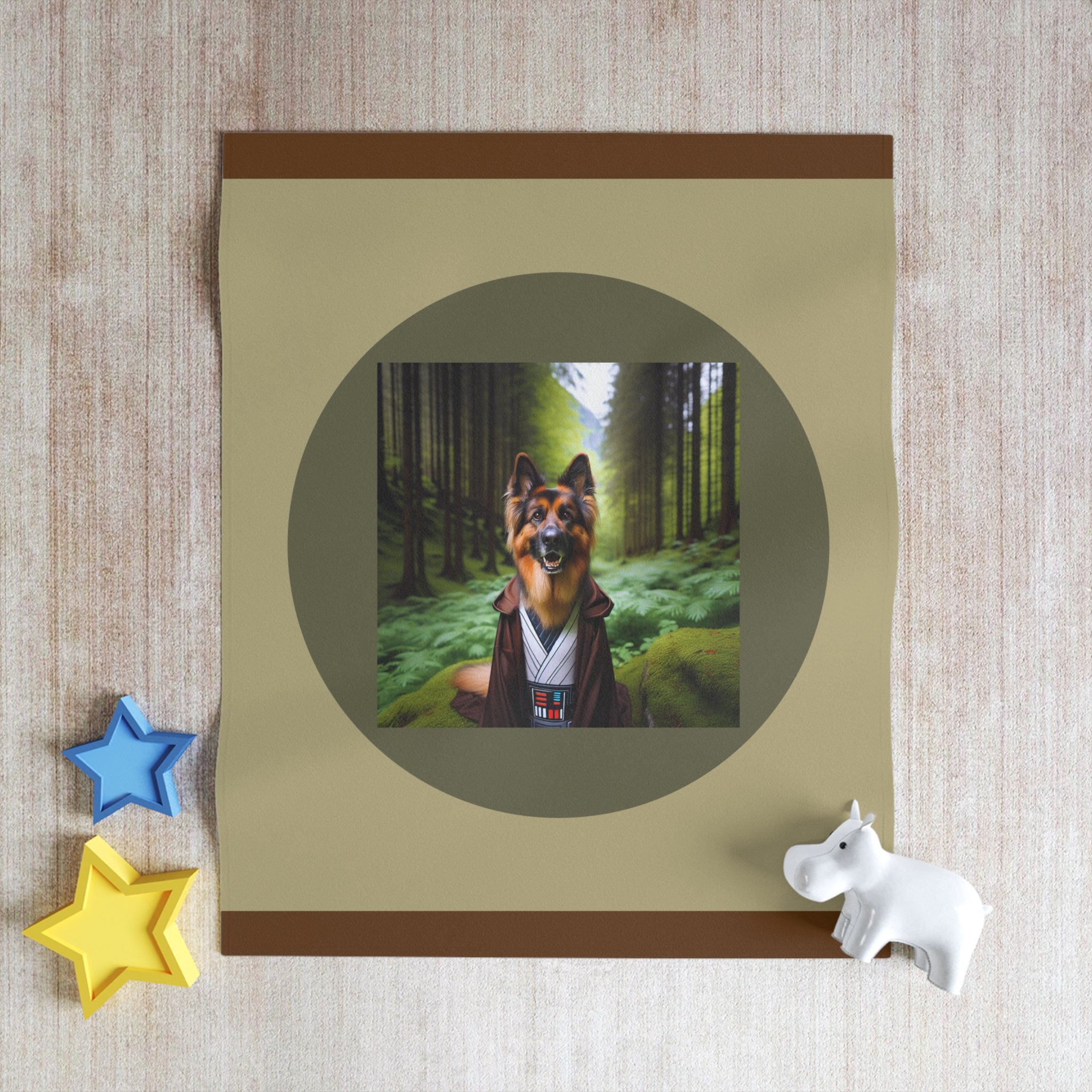 German Shephard Forest Knight Throw Blanket