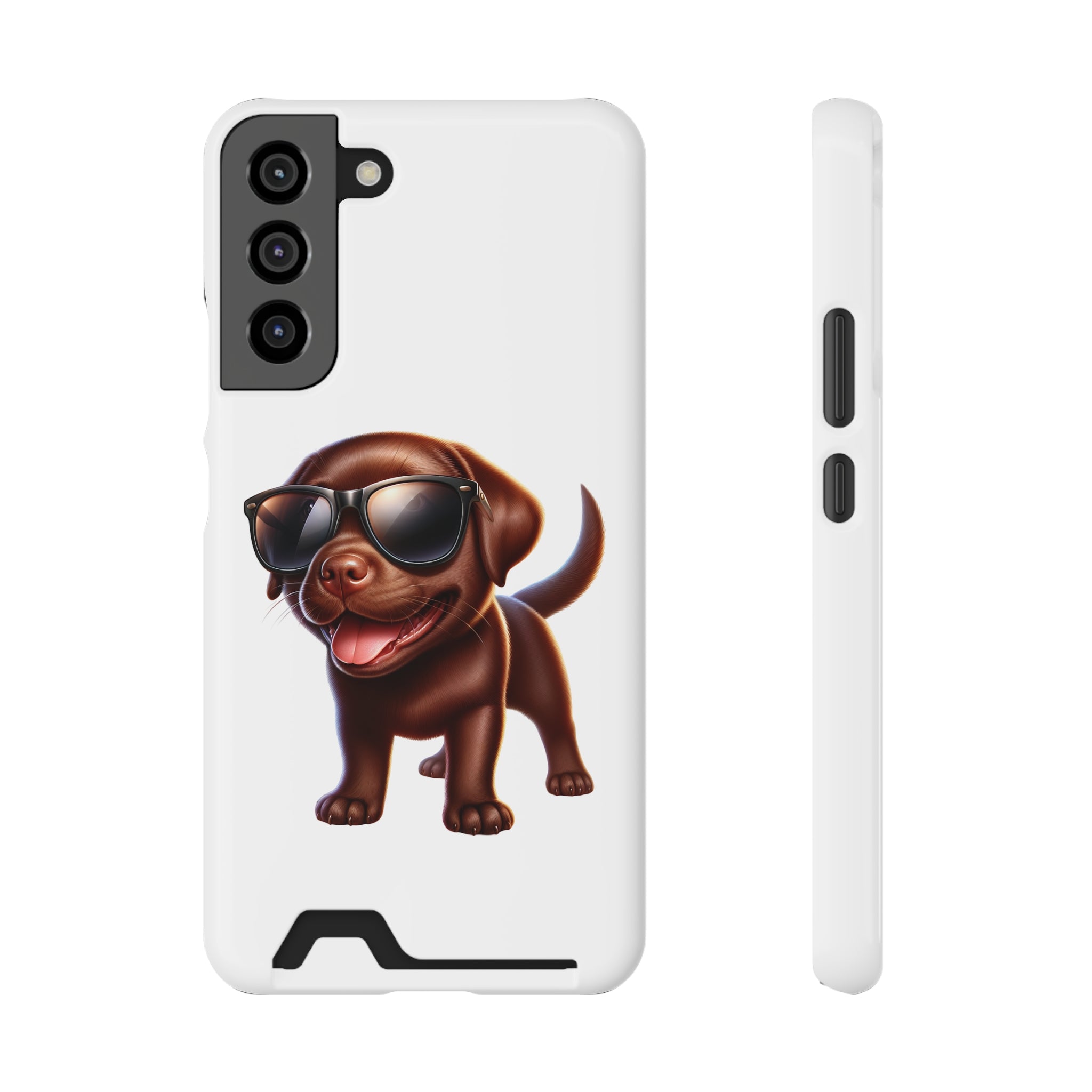 Chocolate Lab with Sunglasses Phone Case with Card Holder