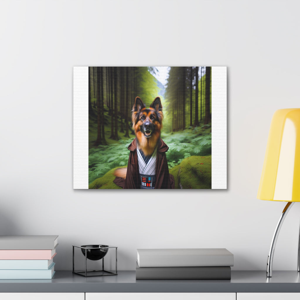 German Shepherd Forest Knight Canvas Stretched, 0.75"