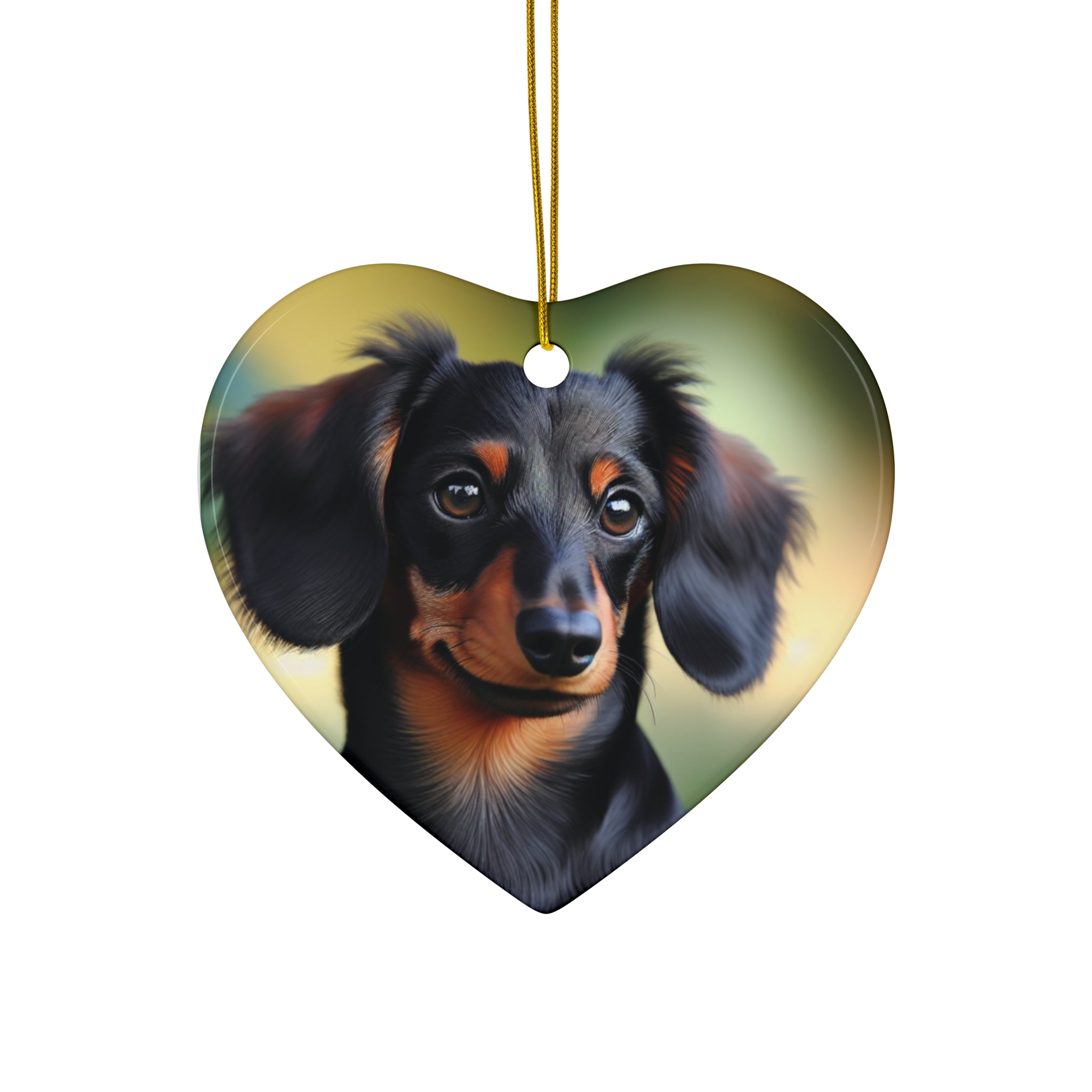 Black/Brown Dachshund Ceramic Ornament