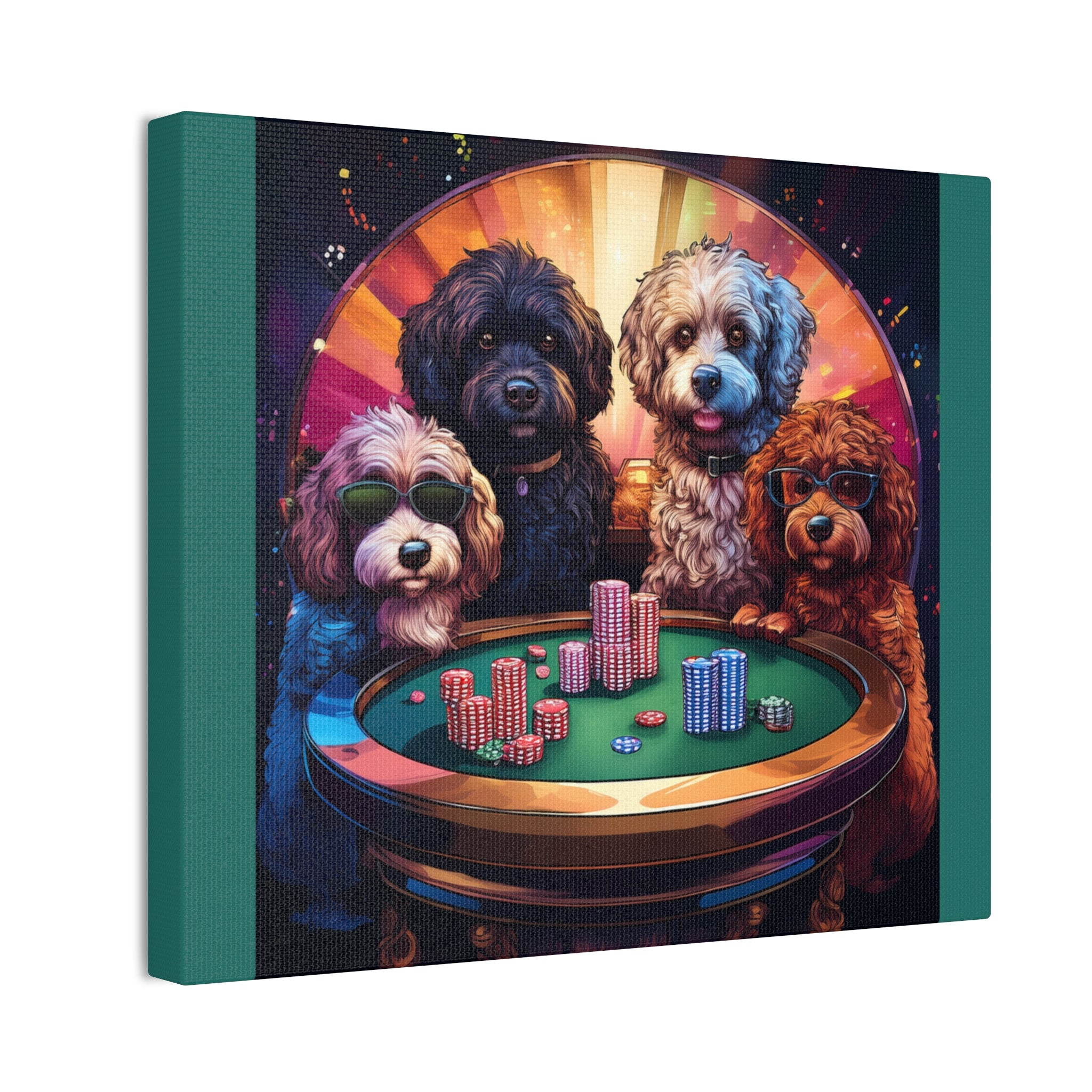 Doodle Poker Game Canvas Painting
