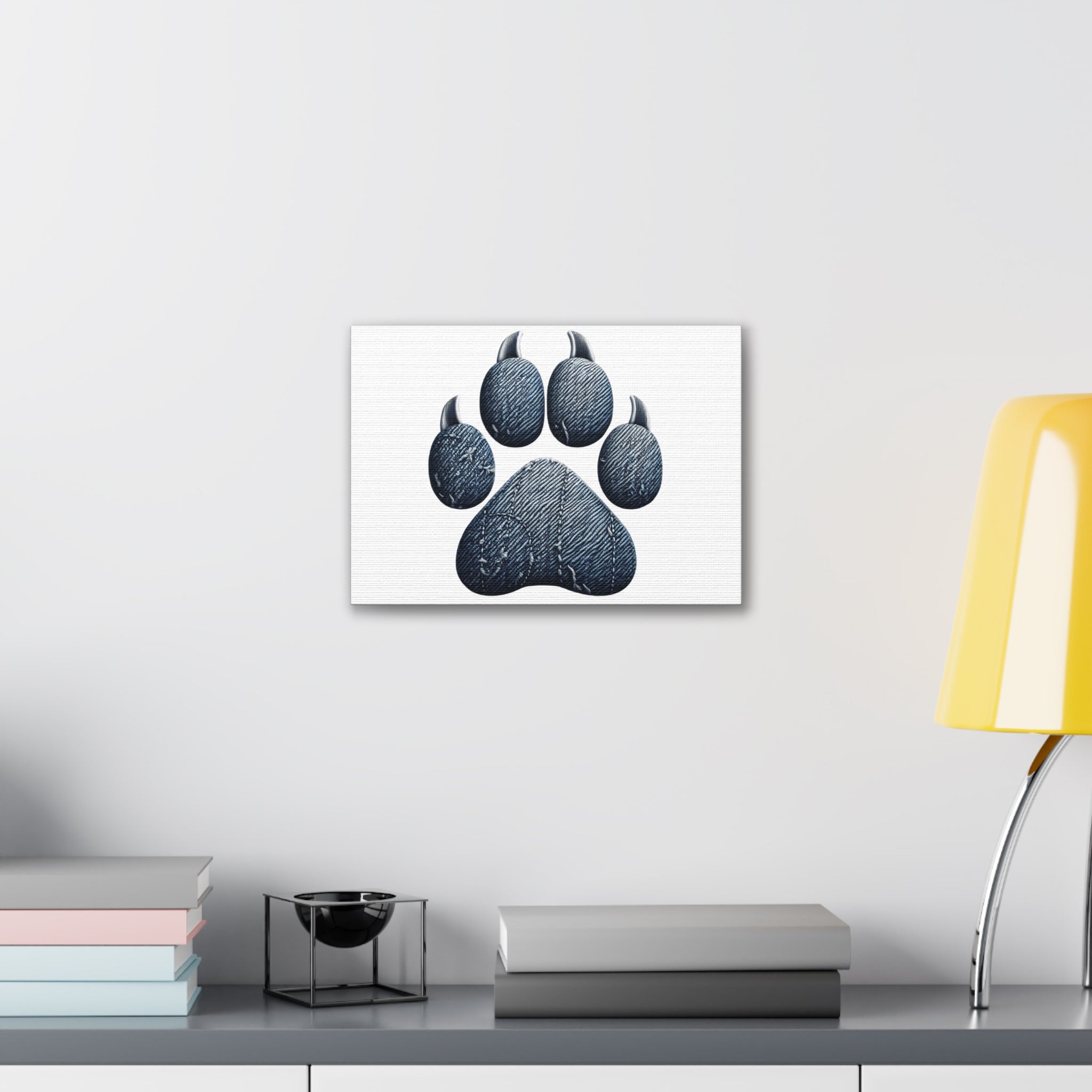 Denim Paw Canvas Stretched, 0.75"
