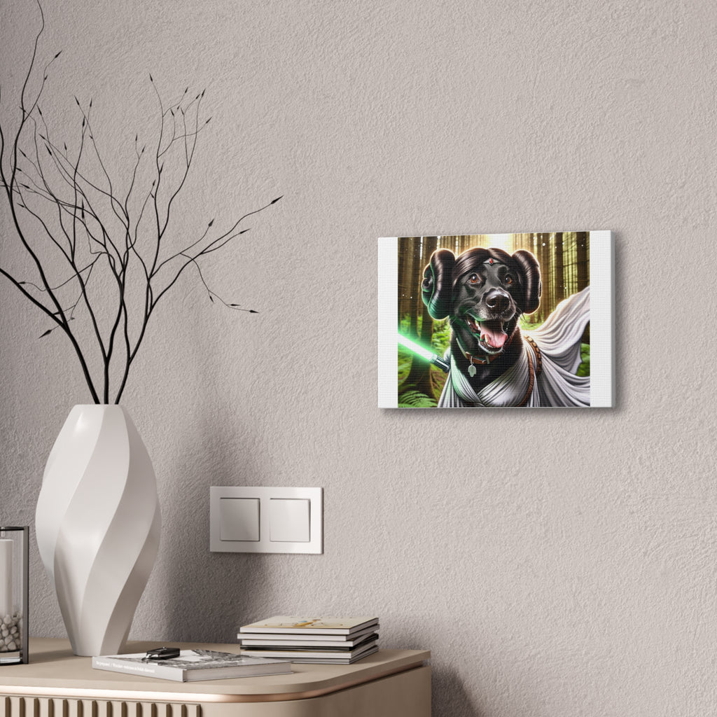 Black Lab Galaxy Princess Canvas Stretched, 0.75"