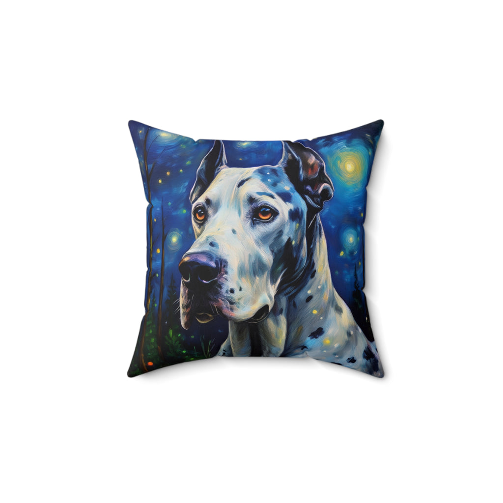 Great Dane Stary Night Polyester Square Pillow