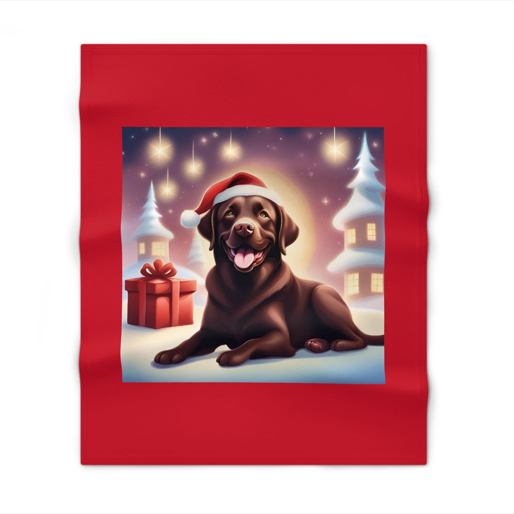 Chocolate Lab Holiday Throw Blanket