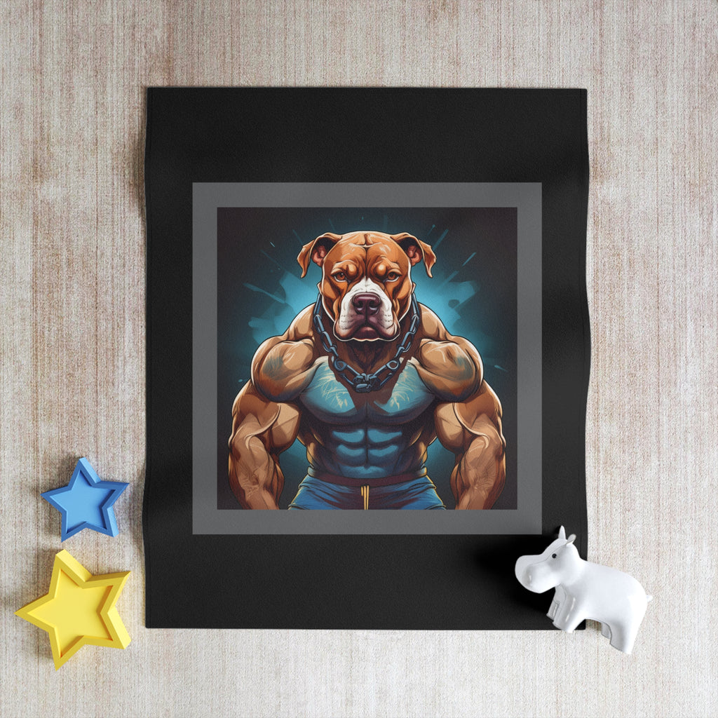 Pitbull Body Builder Throw Blanket