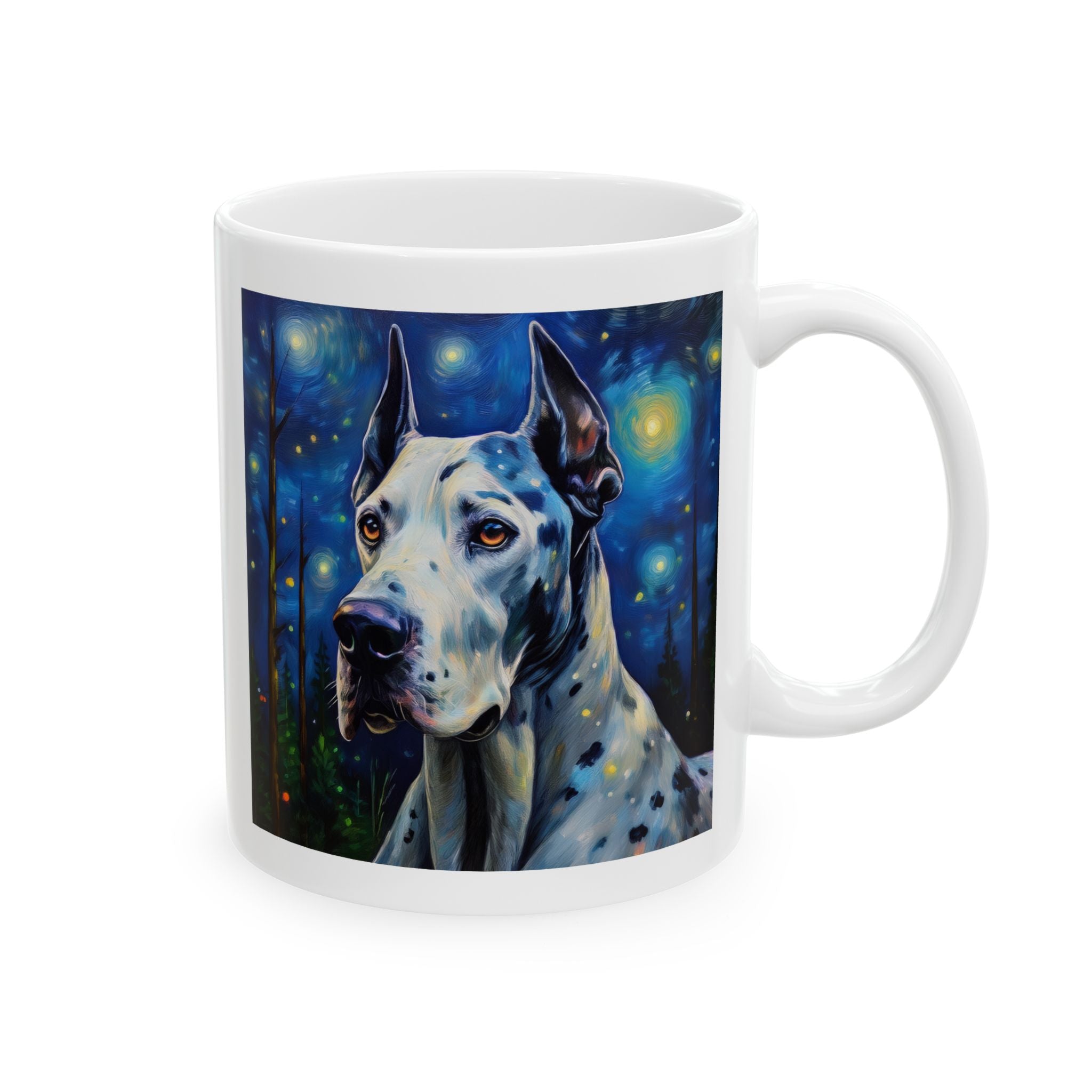 Great Dane Stary Night Ceramic Mug, (11oz, 15oz)