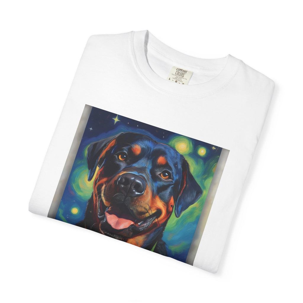 Rottweiler Stary Night Unisex Garment-Dyed T-shirt