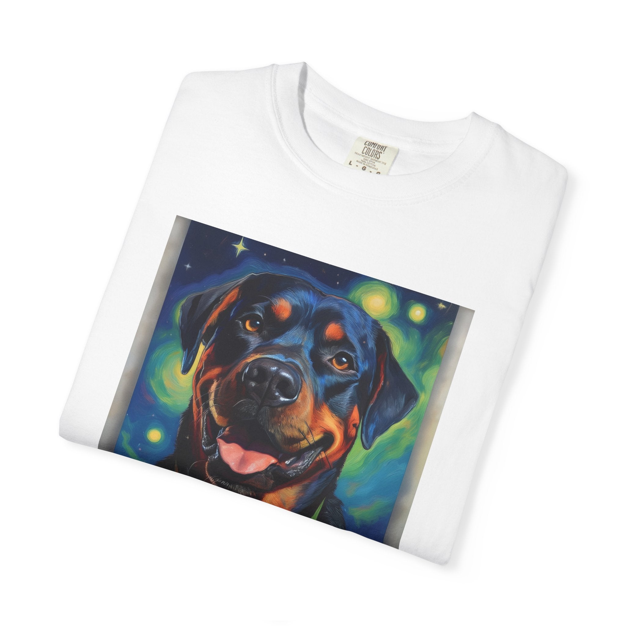 Rottweiler Stary Night Unisex Garment-Dyed T-shirt