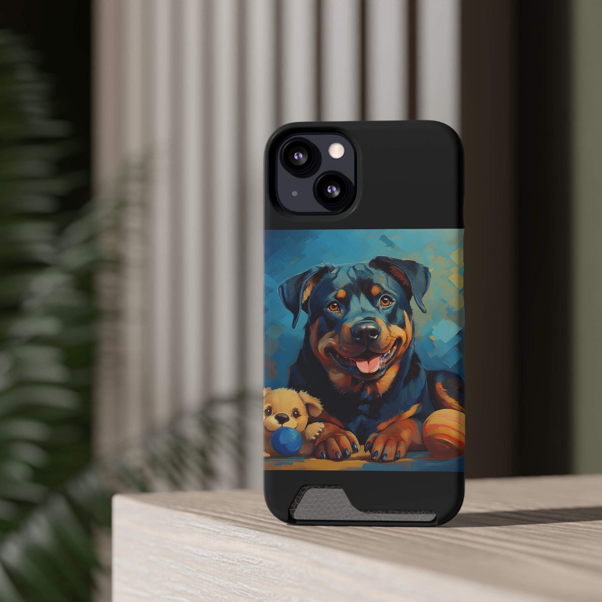 Rottweiler Phone Case with Card Holder