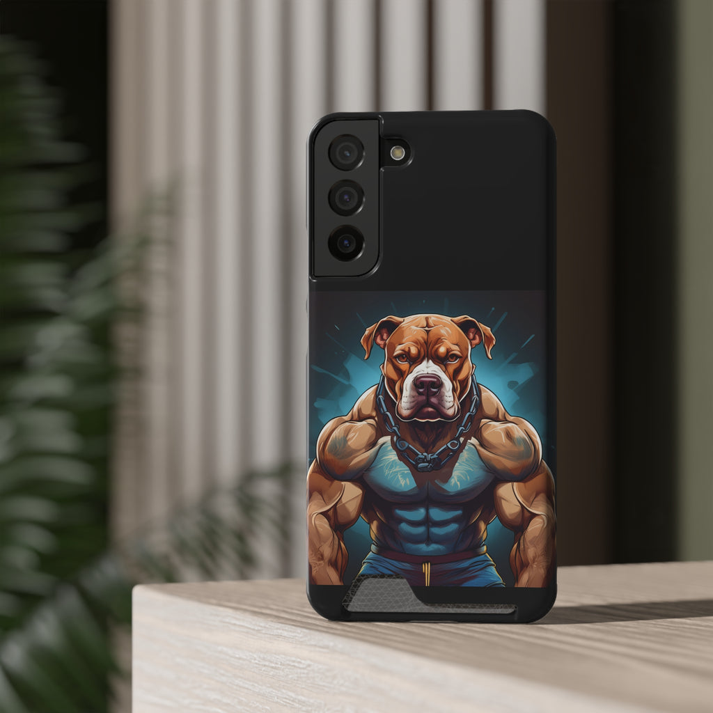 Pitbull Body Builder Phone Case with Card Holder