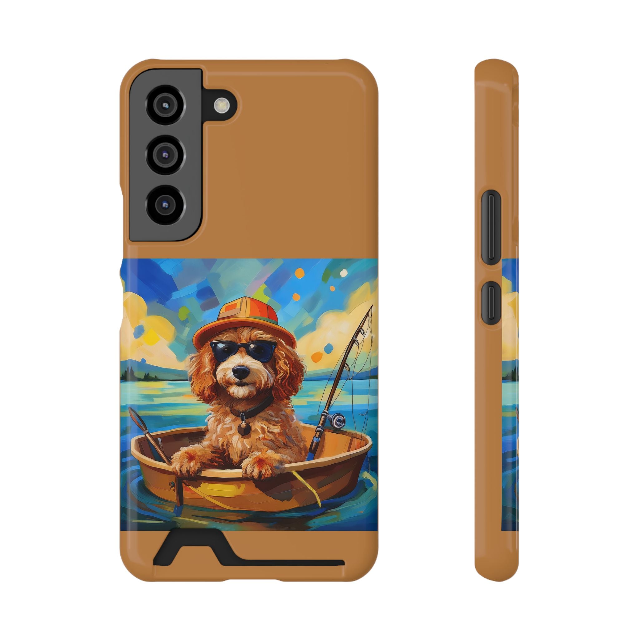 Doodle Fishing Phone Case with Card Holder