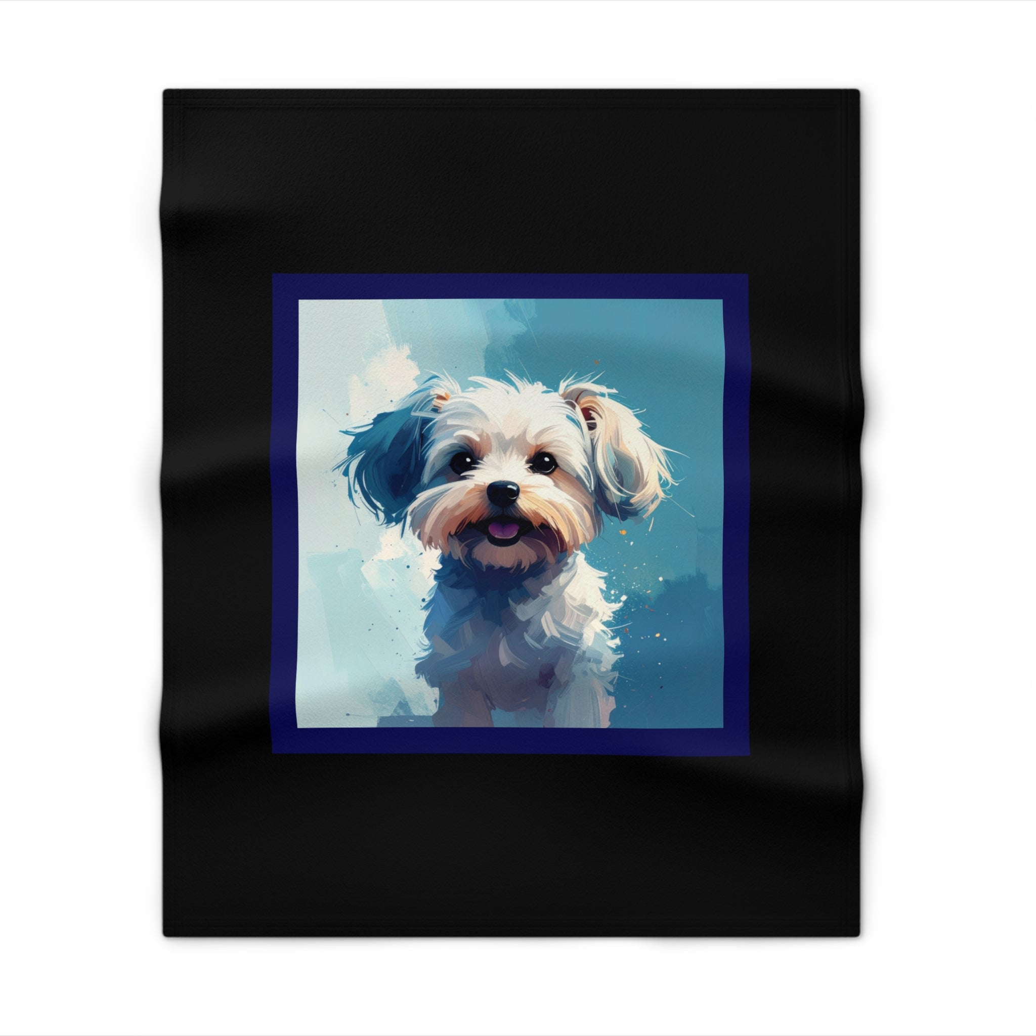 White Frost Yorkie Throw Blanket