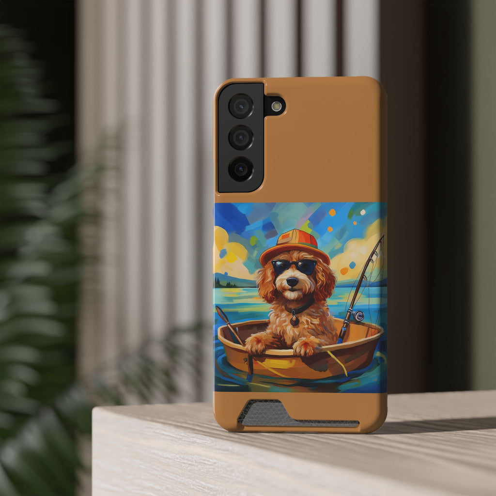 Doodle Fishing Phone Case with Card Holder