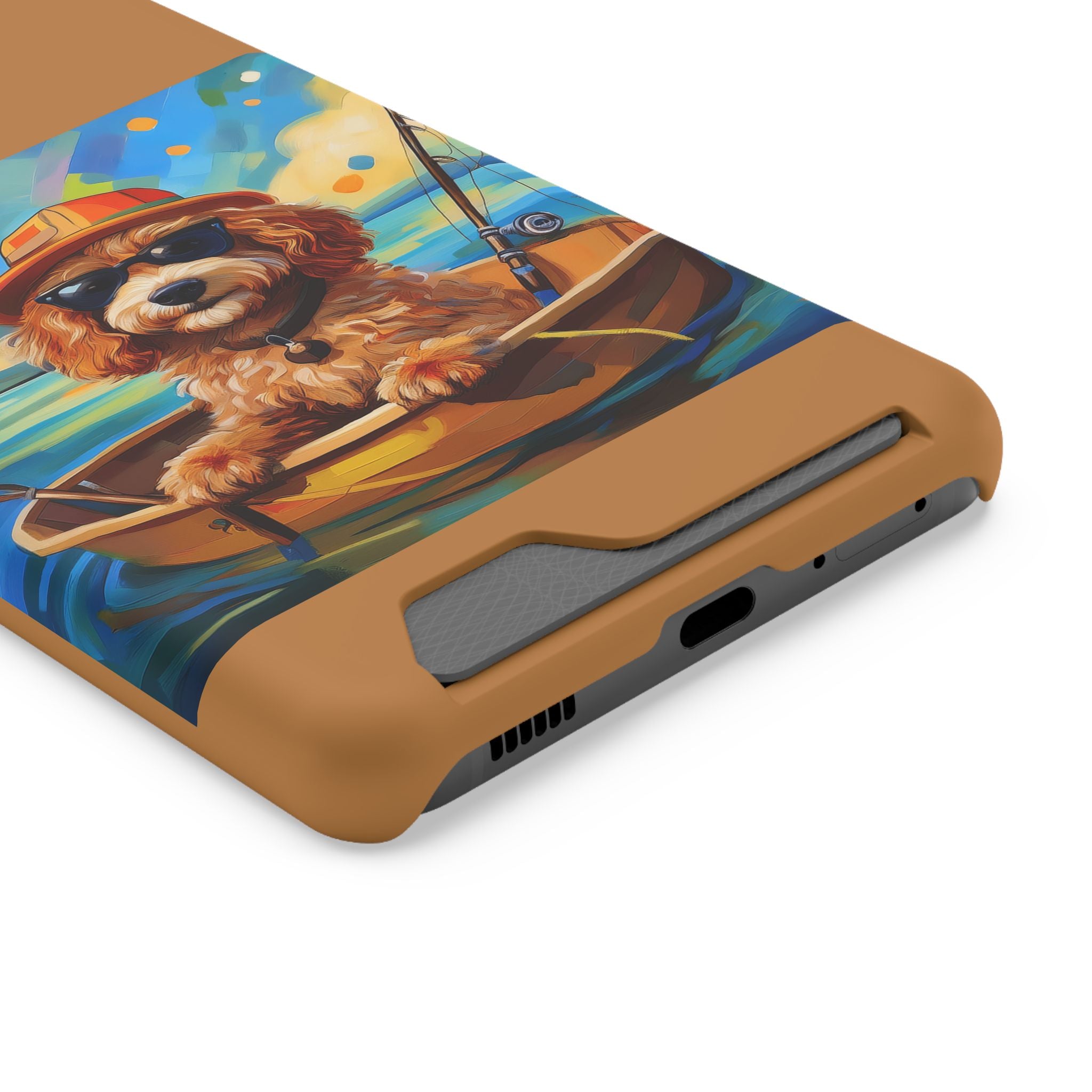 Doodle Fishing Phone Case with Card Holder