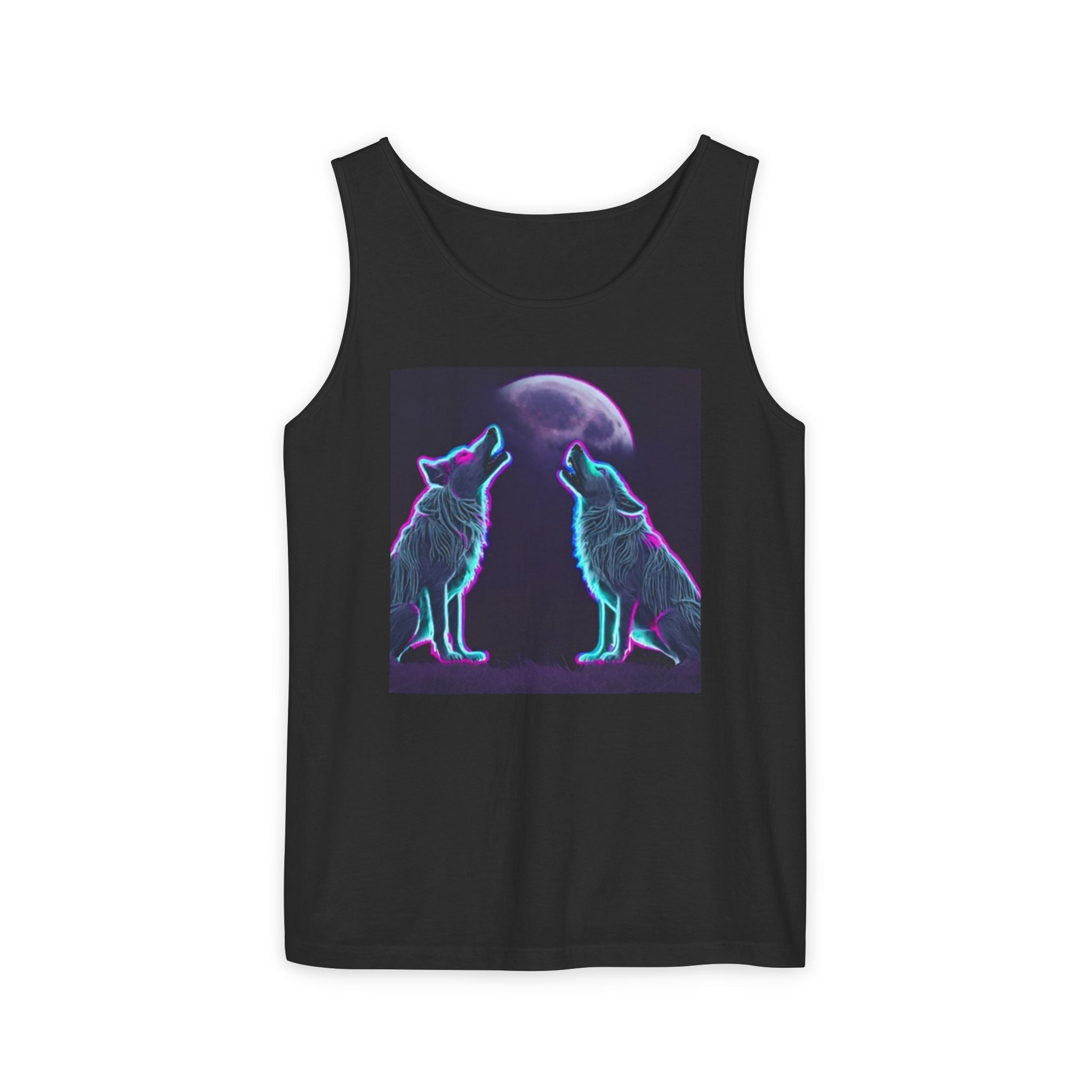 Neon Wolves Howling Unisex Tank Top