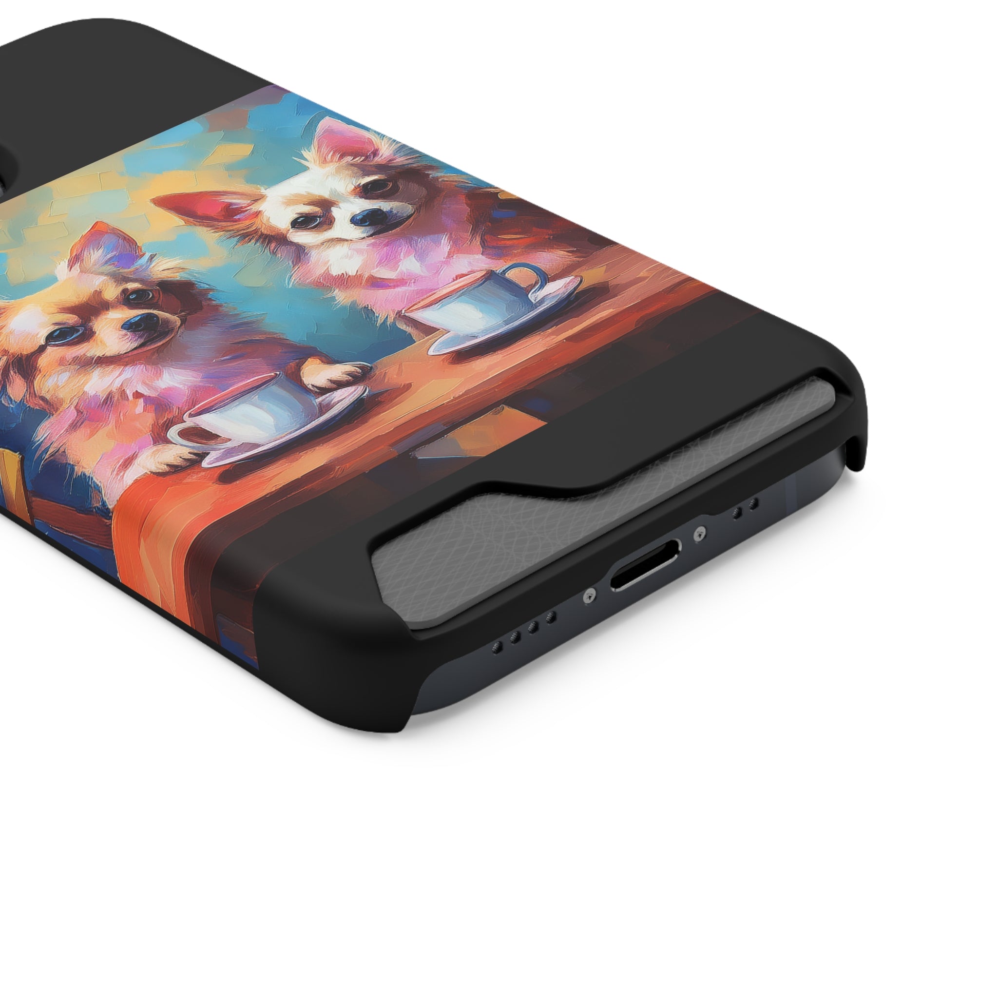 Cafe con Chihuahua Phone Case with Card Holder