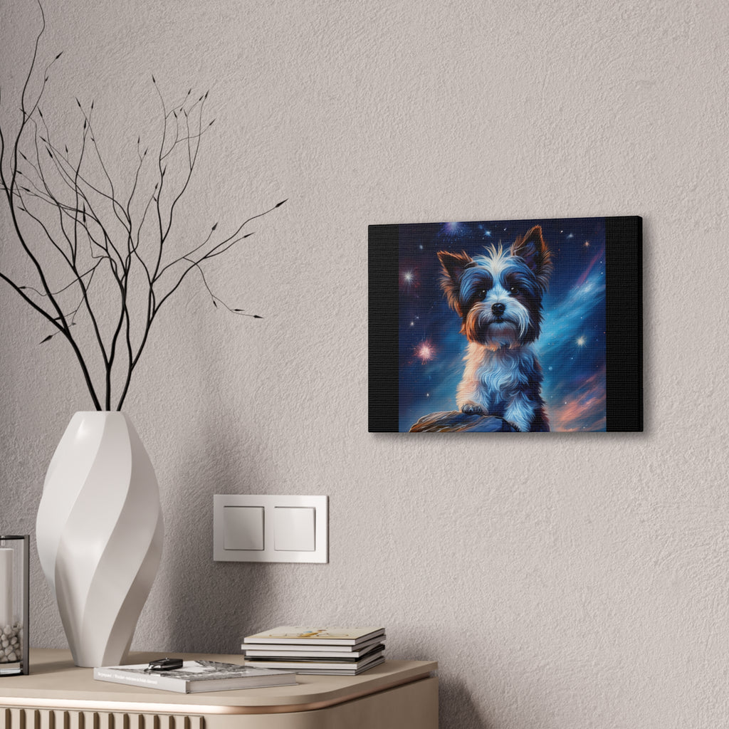 Biewer Terrier Stary Night Cavas Painting