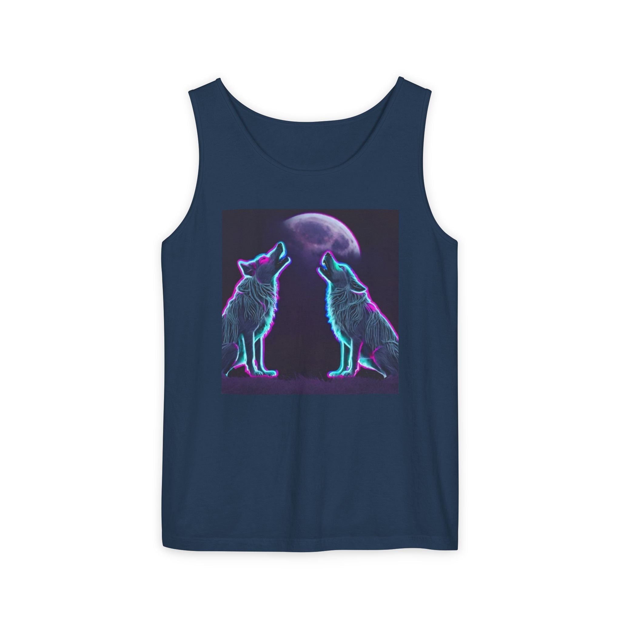Neon Wolves Howling Unisex Tank Top