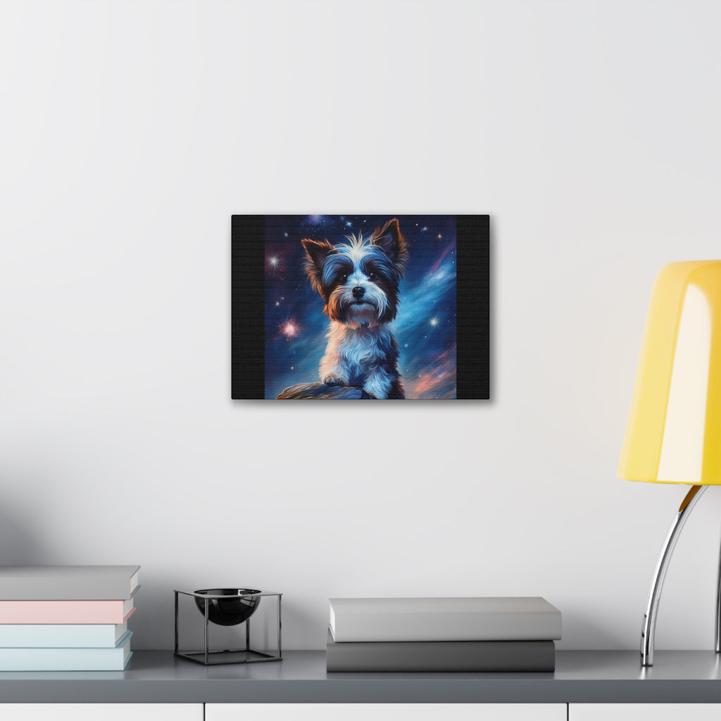 Biewer Terrier Stary Night Cavas Painting
