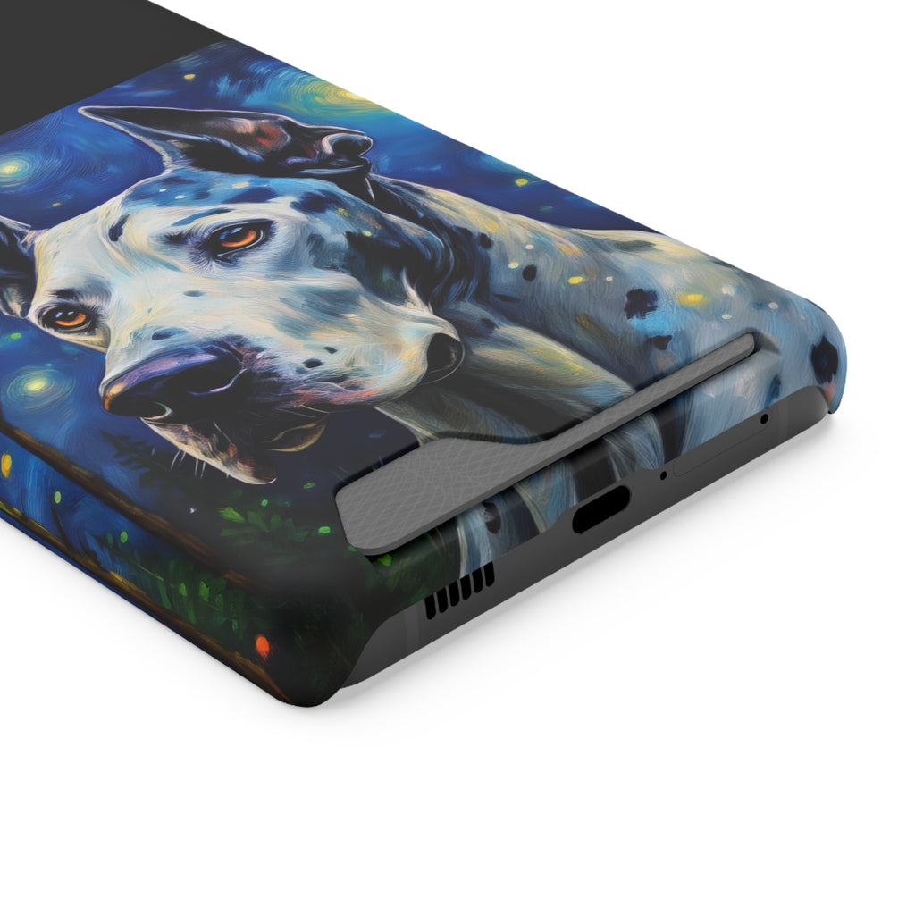 Great Dane Stary Night Phone Case with Card Holder