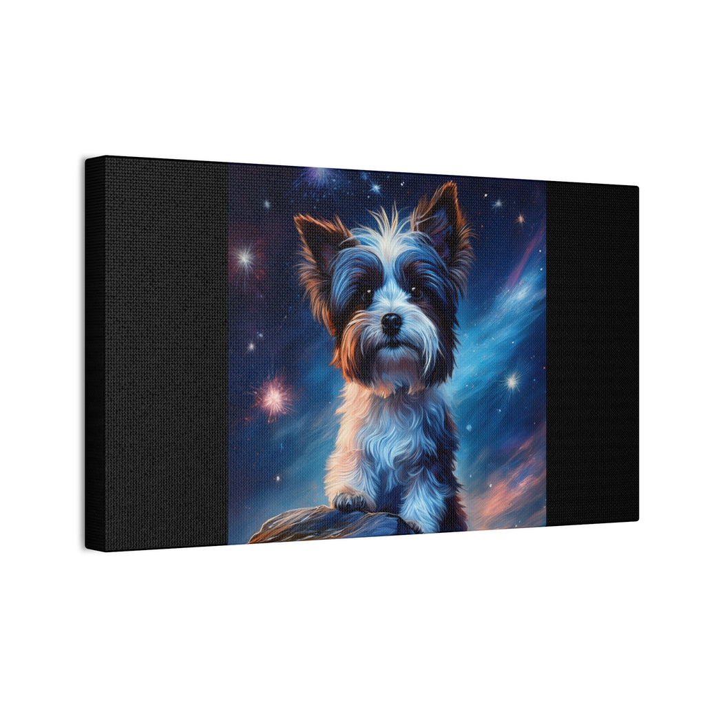 Biewer Terrier Stary Night Cavas Painting
