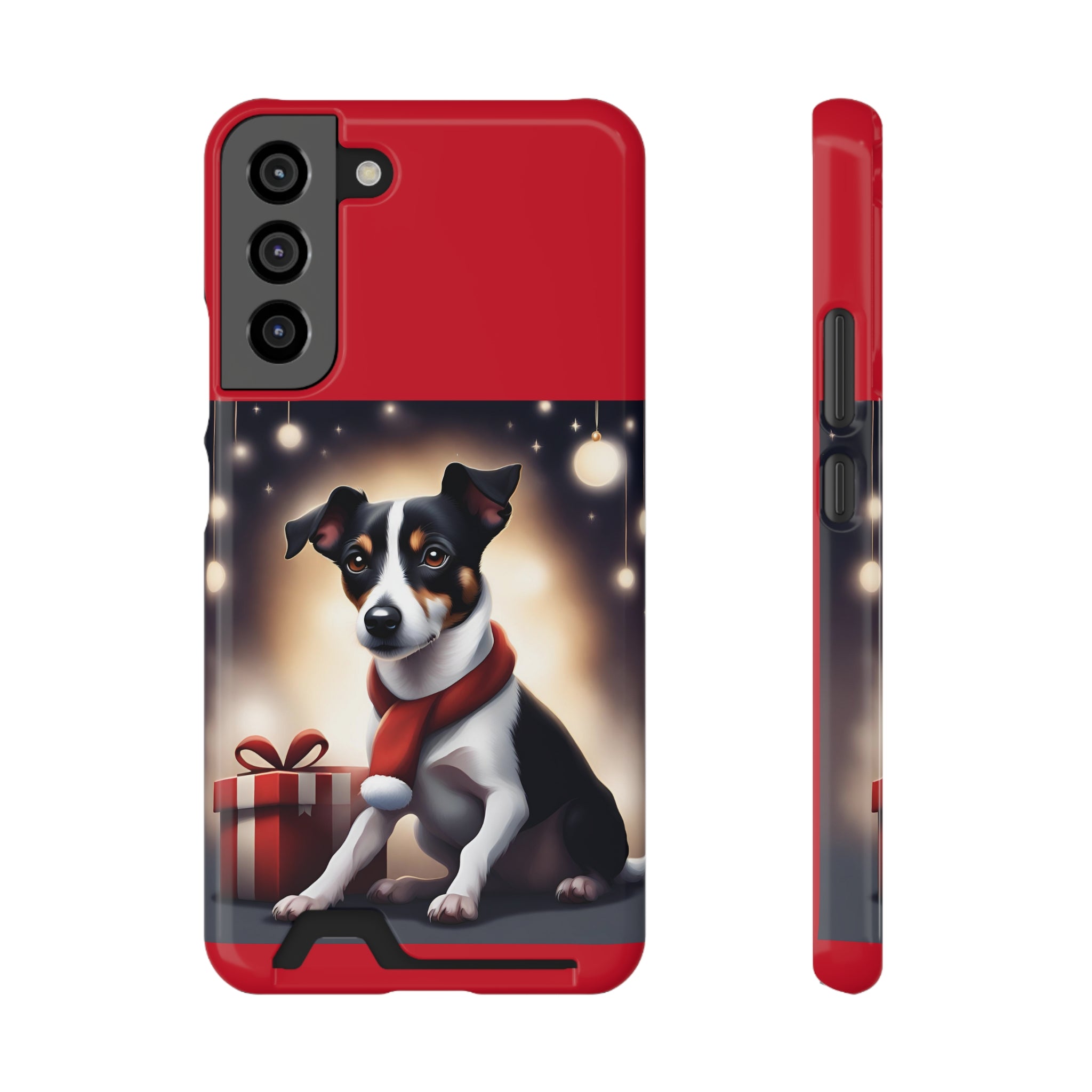 Jack Russel Holiday Phone Case with Card Holder