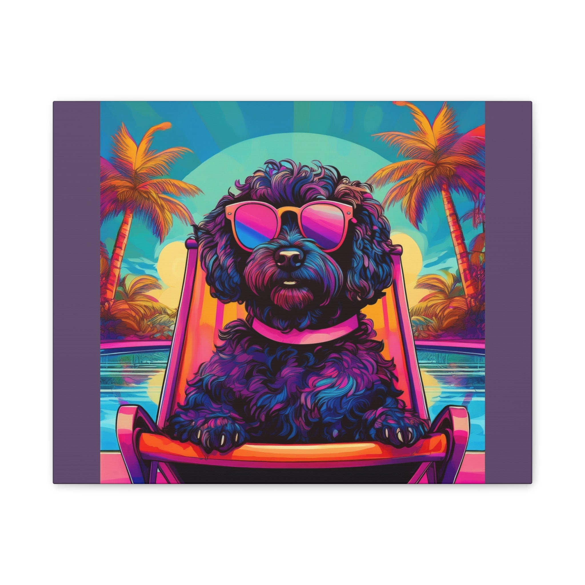 Doodle Poolside Canvas Painting