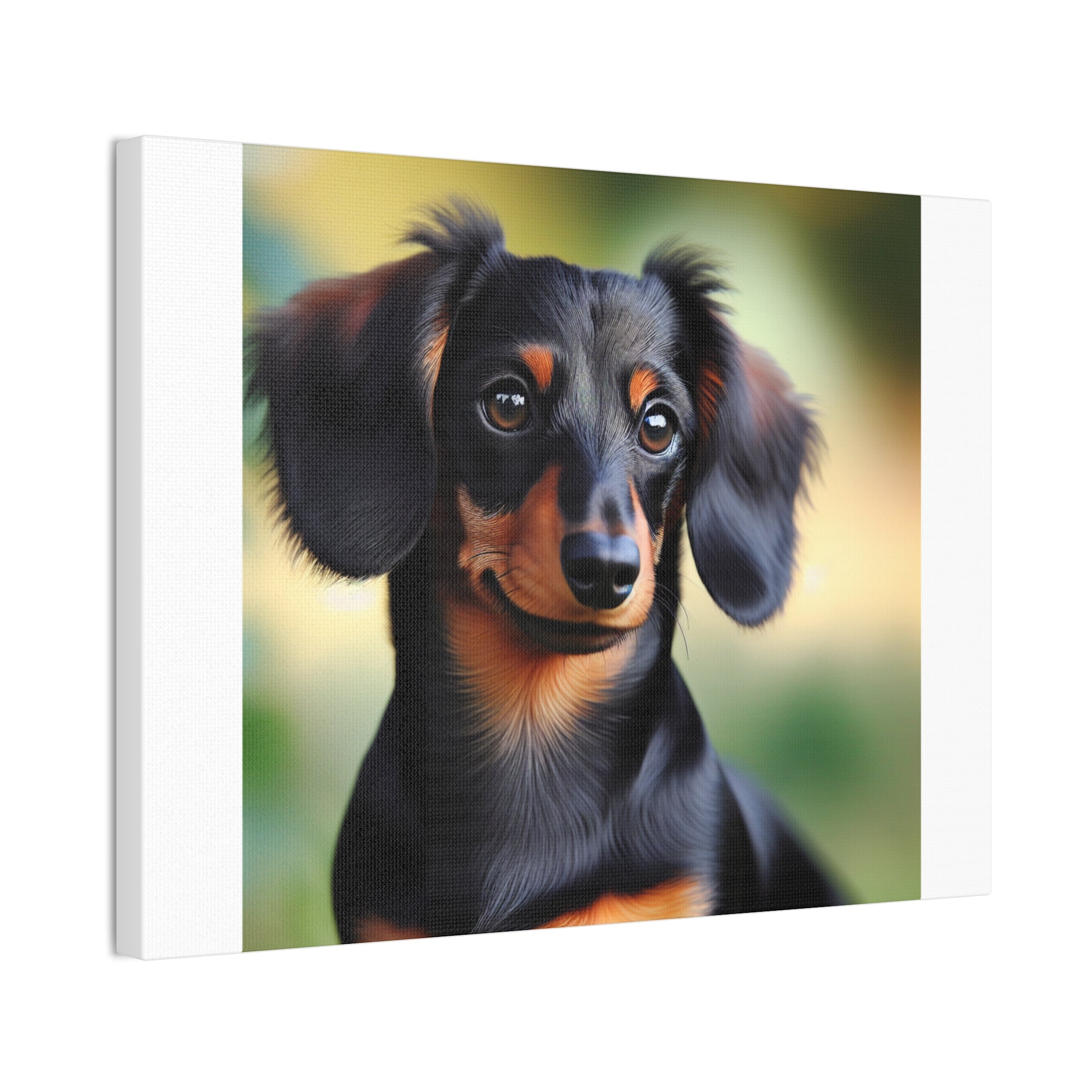 Black/Brown Dachshund Canvas Stretched, 0.75"