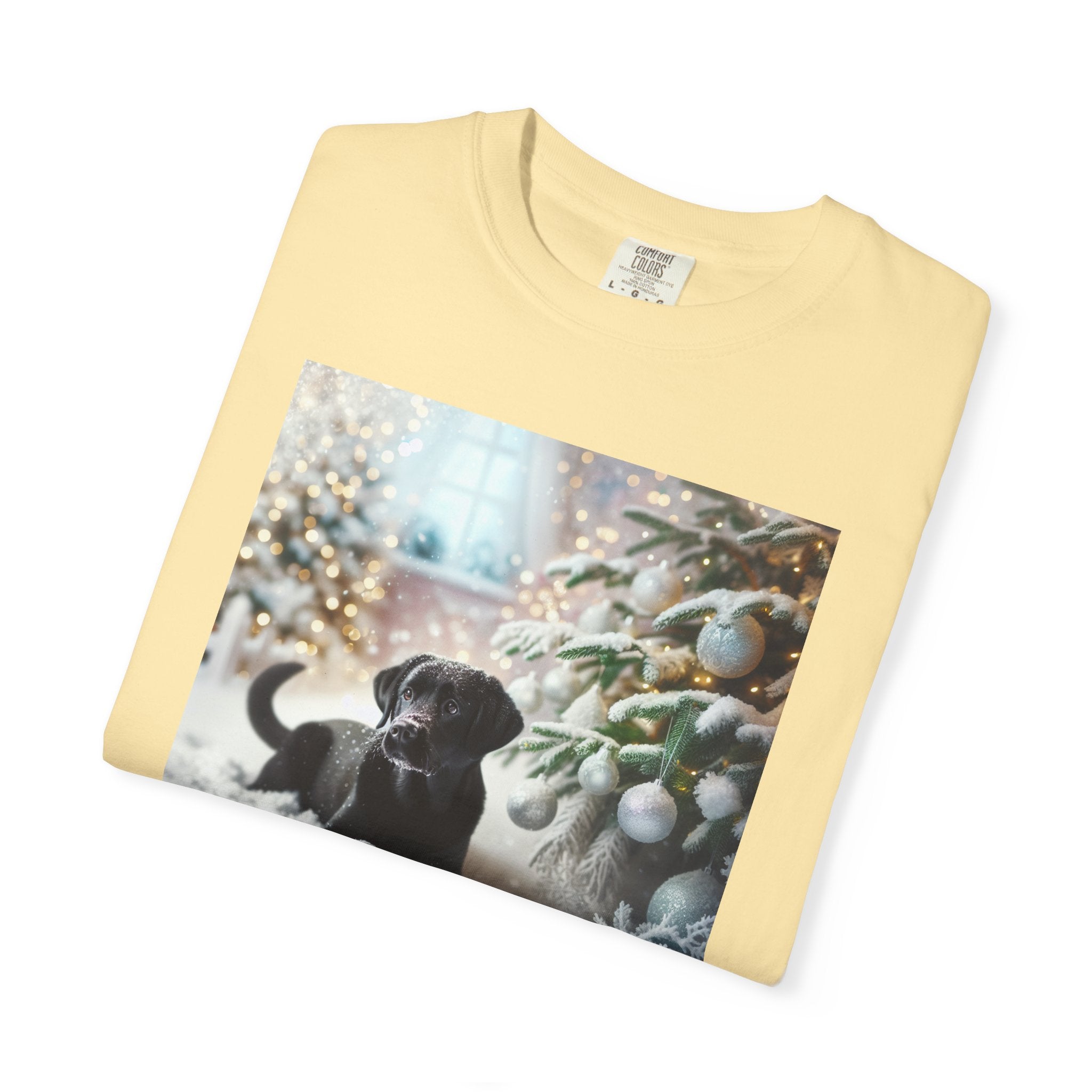 Black Lab Puppy Holiday Unisex Garment-Dyed T-shirt