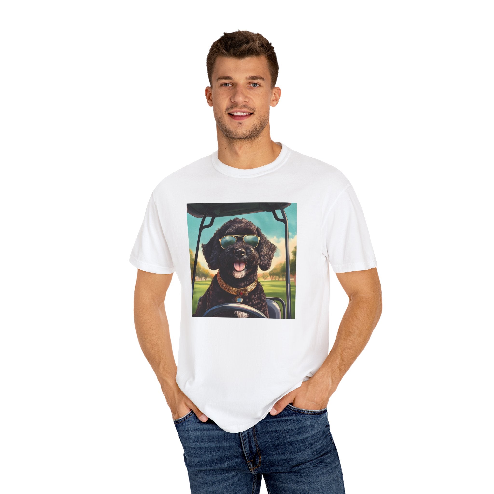 Doodle Golf Cart Unisex Garment-Dyed T-shirt