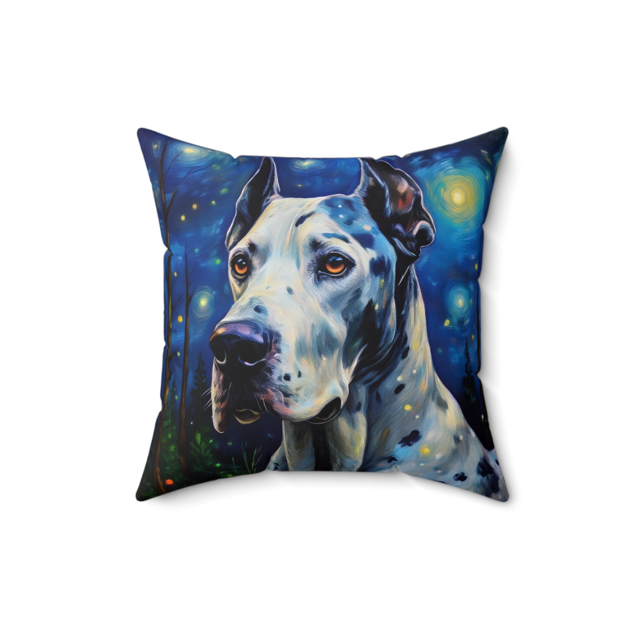 Great Dane Stary Night Polyester Square Pillow