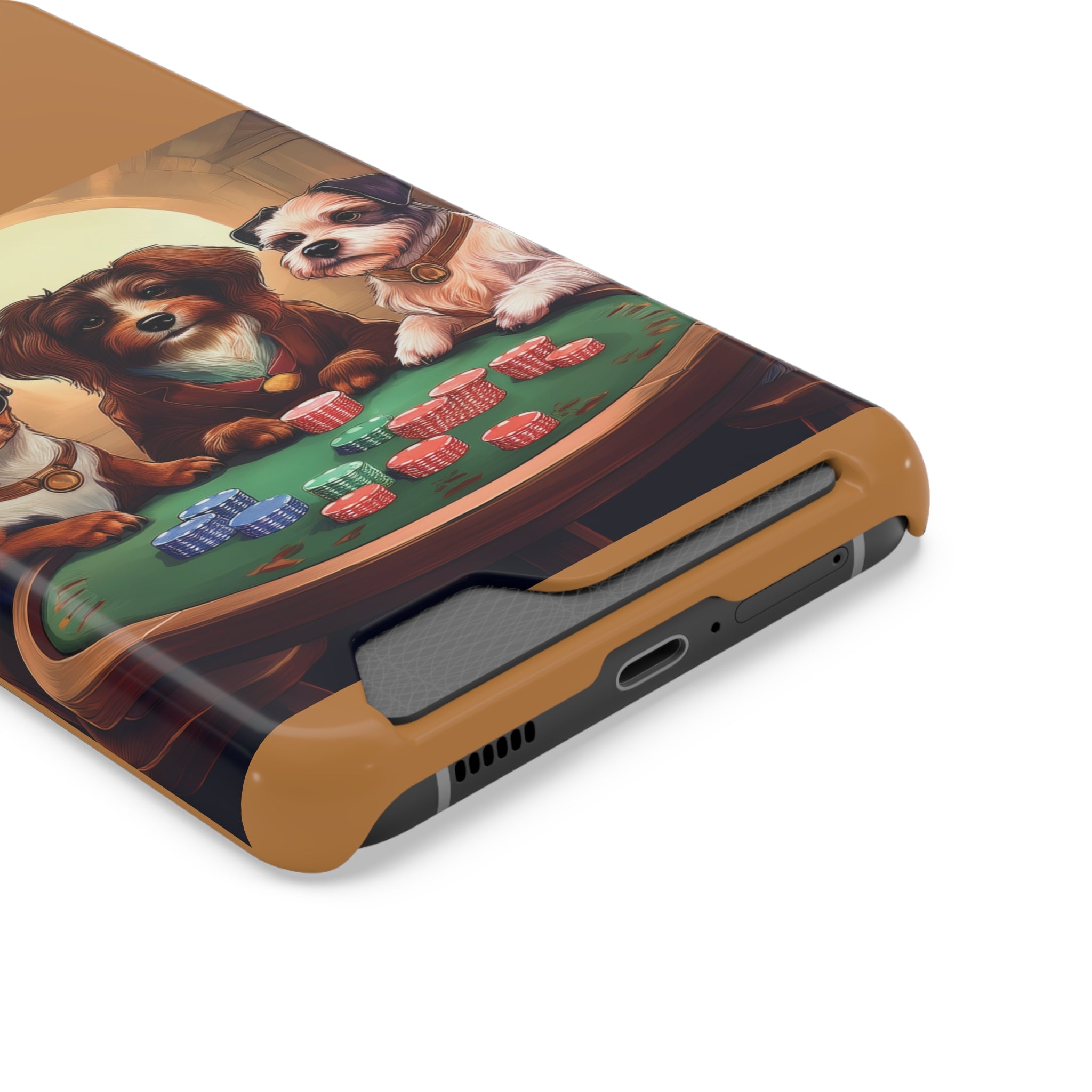 Puppy Poker Phone Case with Card Holder